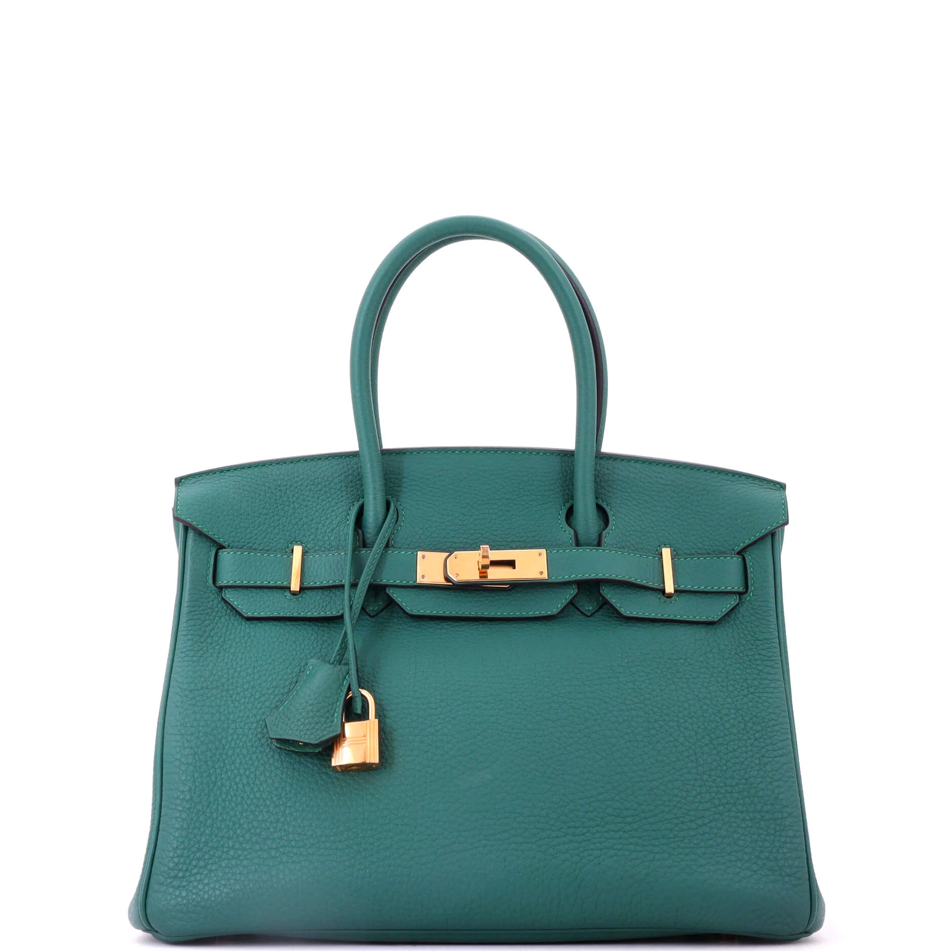 Birkin Handbag Malachite Togo with Gold Hardware 30