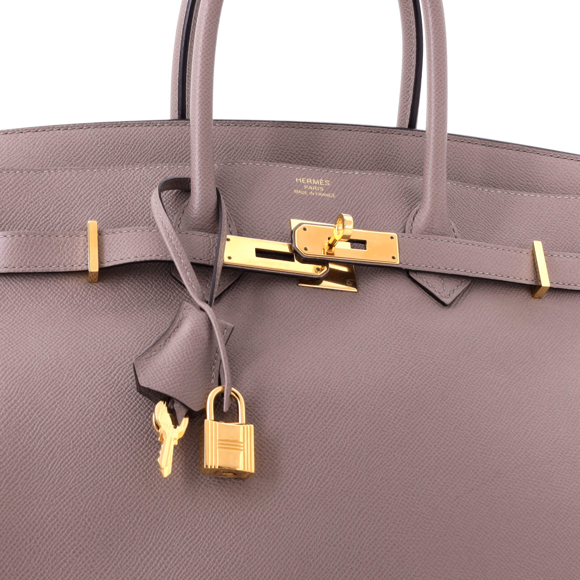 Birkin Handbag Grey Epsom with Gold Hardware 35 - Image 7
