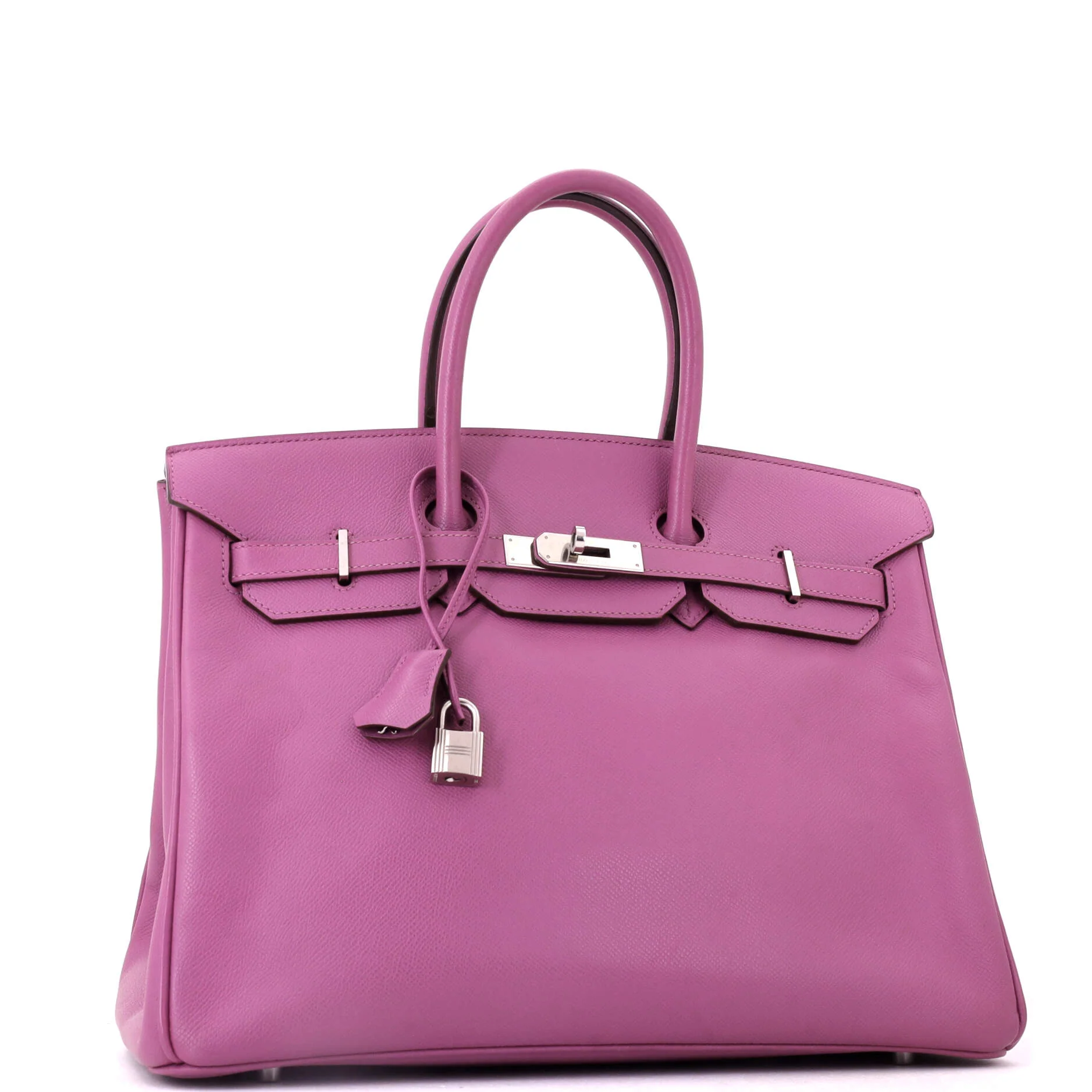 Birkin Handbag Cyclamen Epsom with Palladium Hardware 35 - Image 2
