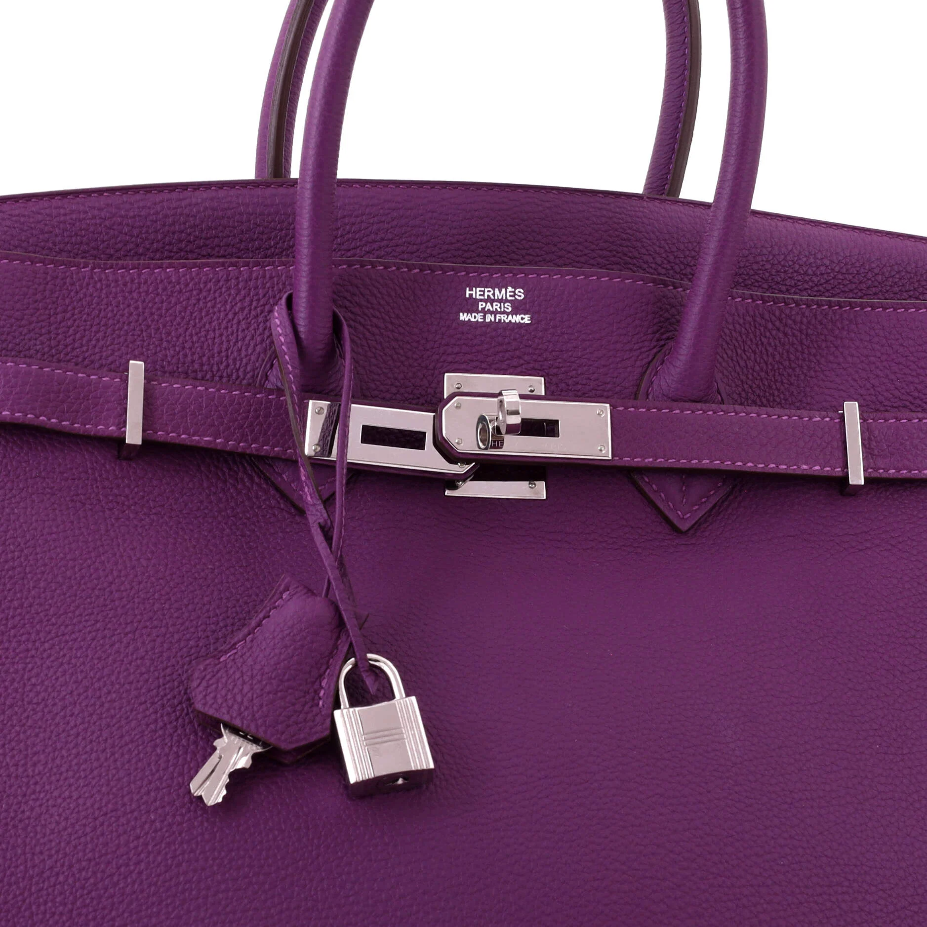 Birkin Handbag Anemone Togo with Palladium Hardware 35 - Image 7