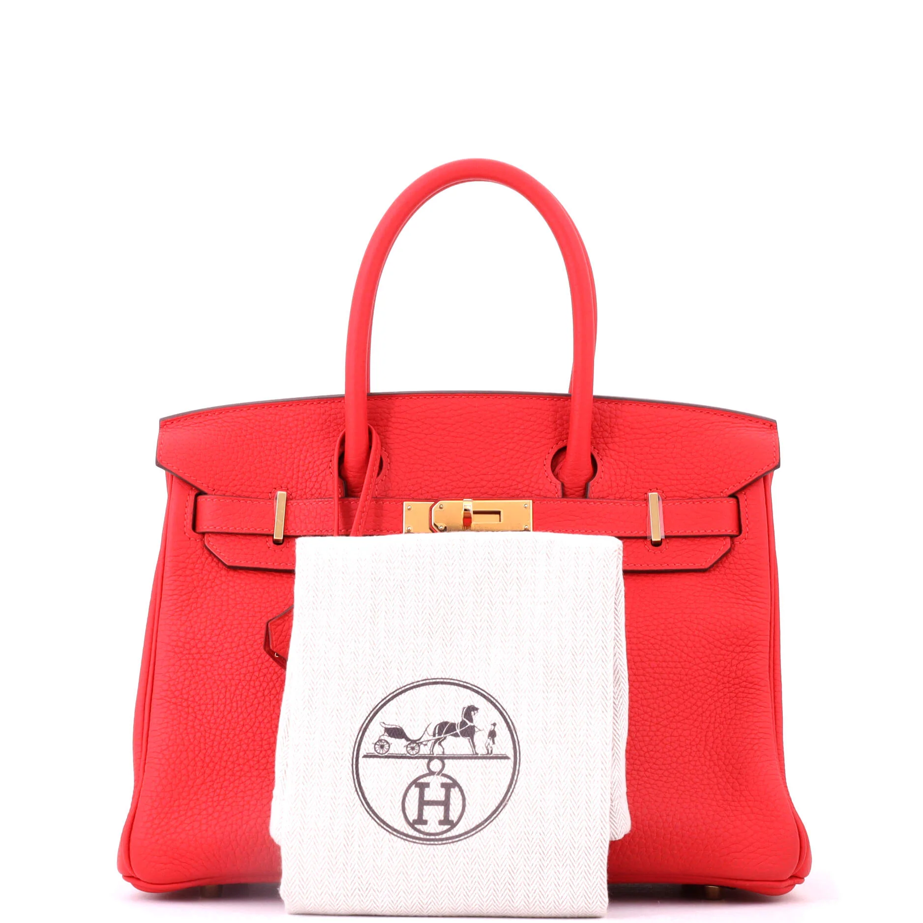 Birkin Handbag Rouge Tomate Clemence with Gold Hardware 30 - Image 2