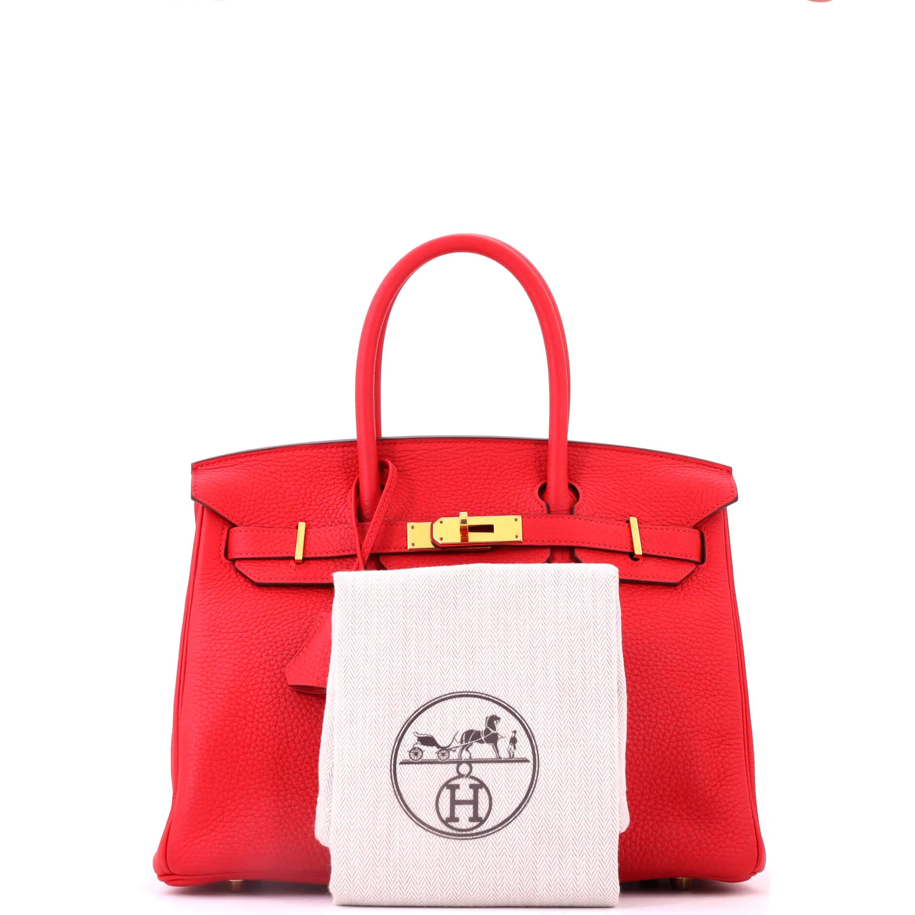 Birkin Handbag Rouge Tomate Clemence with Gold Hardware 30 - Image 2