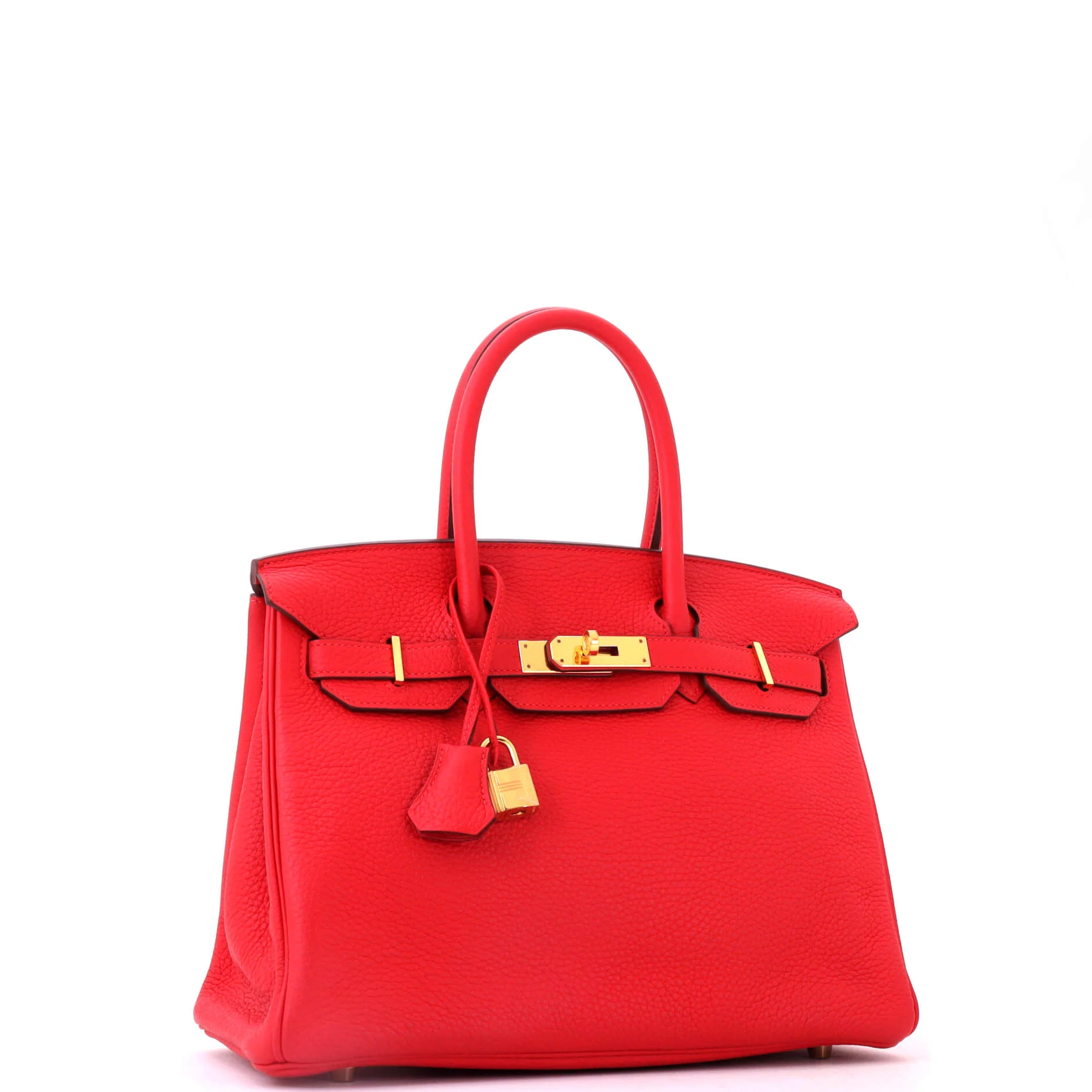 Birkin Handbag Rouge Tomate Clemence with Gold Hardware 30 - Image 3