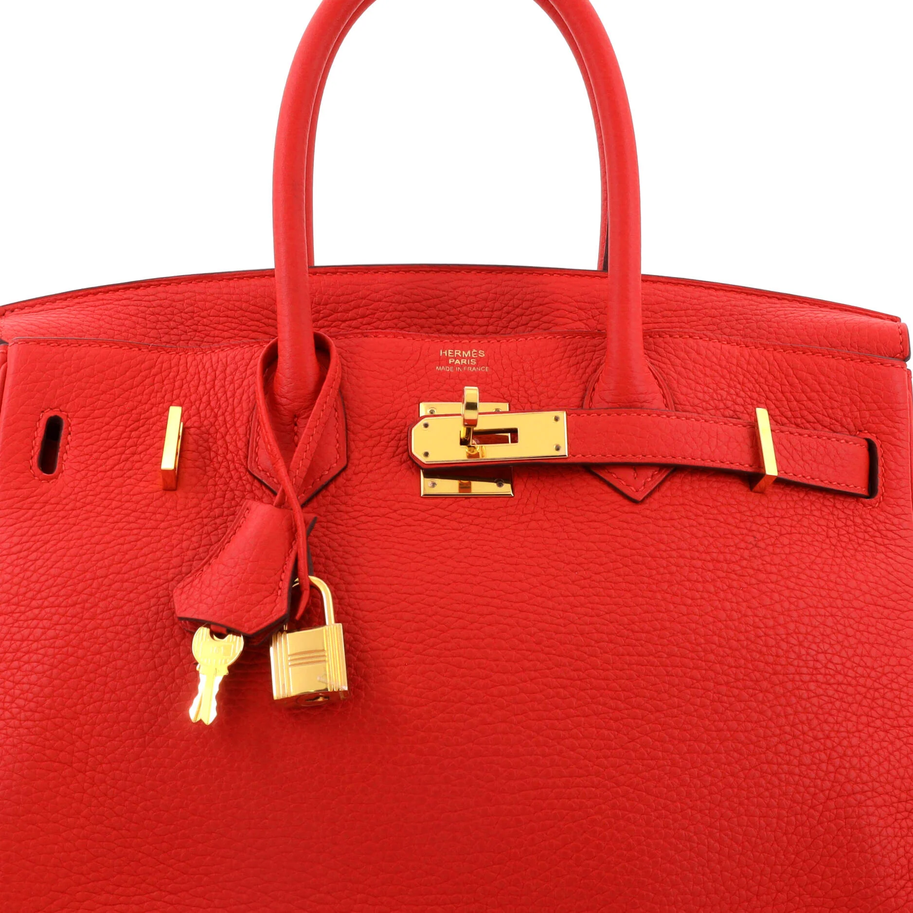 Birkin Handbag Rouge Tomate Clemence with Gold Hardware 30 - Image 6