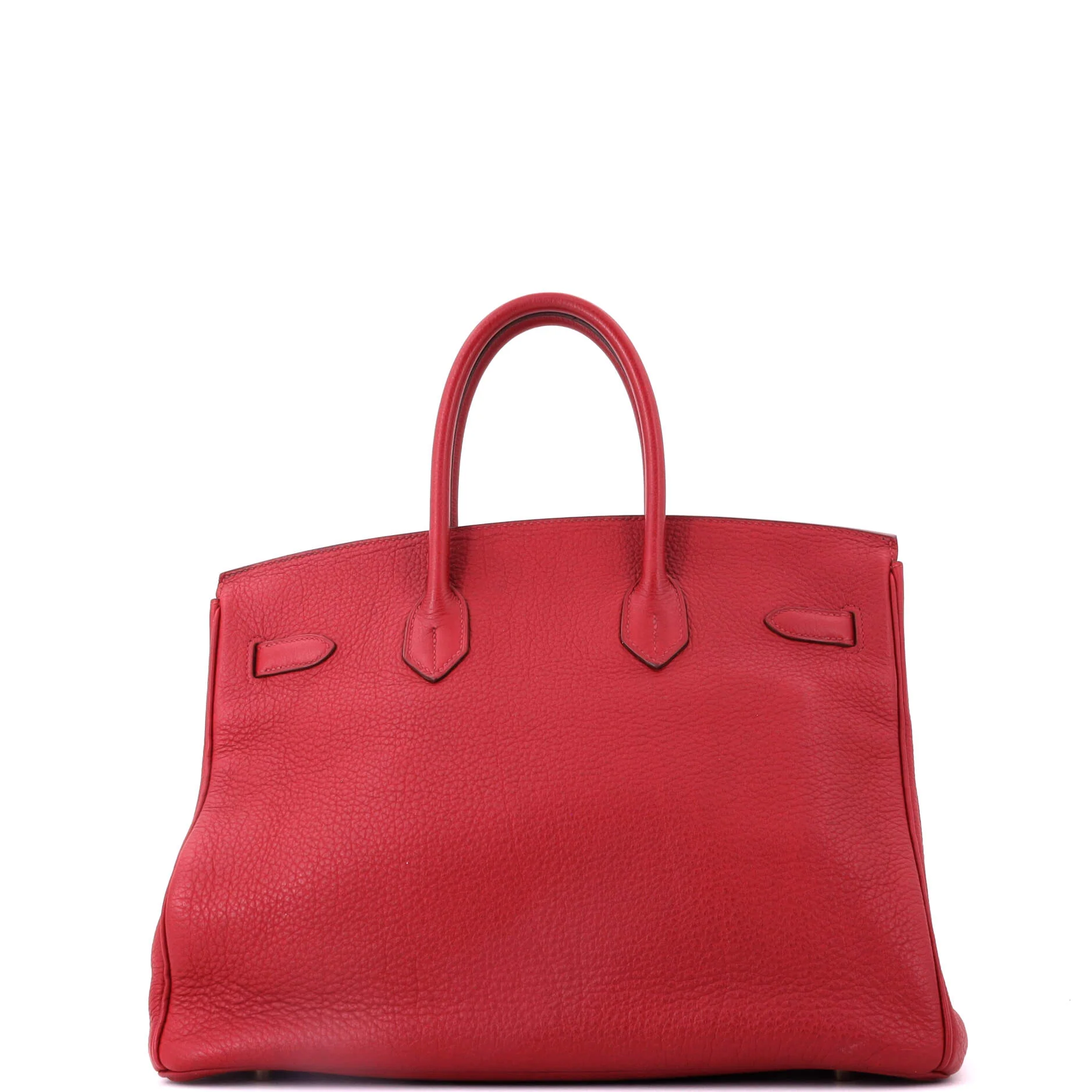 Birkin Handbag Red Clemence with Gold Hardware 35 - Image 4
