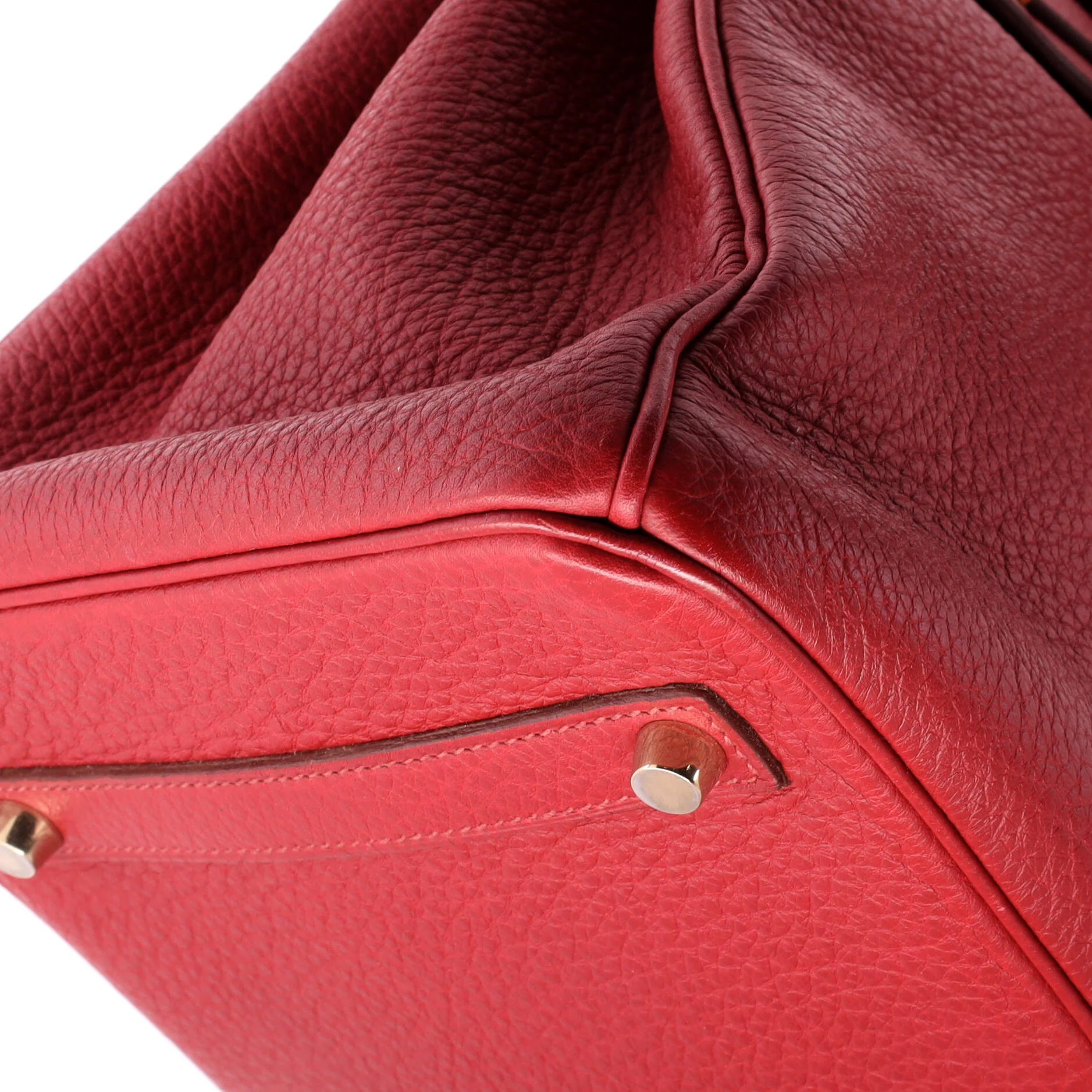 Birkin Handbag Red Clemence with Gold Hardware 35 - Image 8
