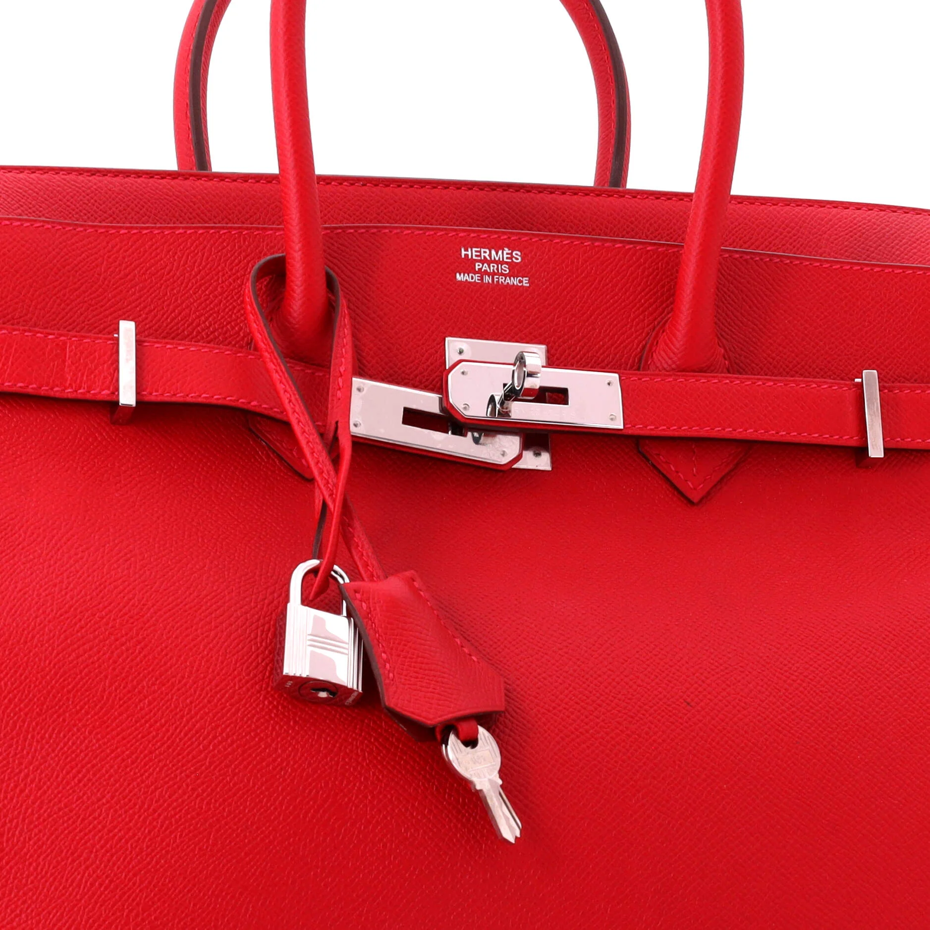 Birkin Handbag Rouge Casaque Epsom with Palladium Hardware 35 - Image 6