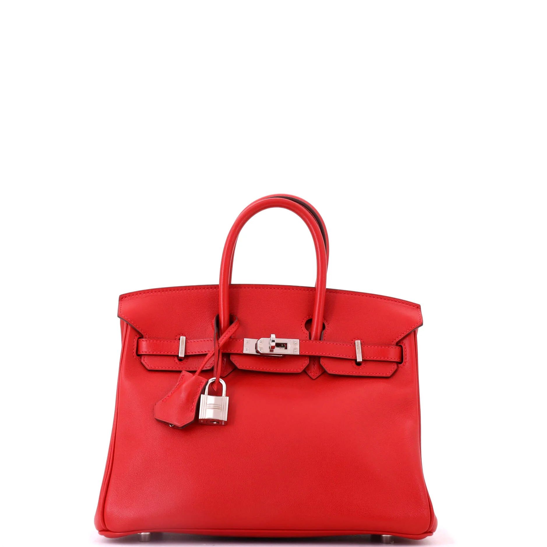 Birkin Handbag Rouge Casaque Swift with Palladium Hardware 25