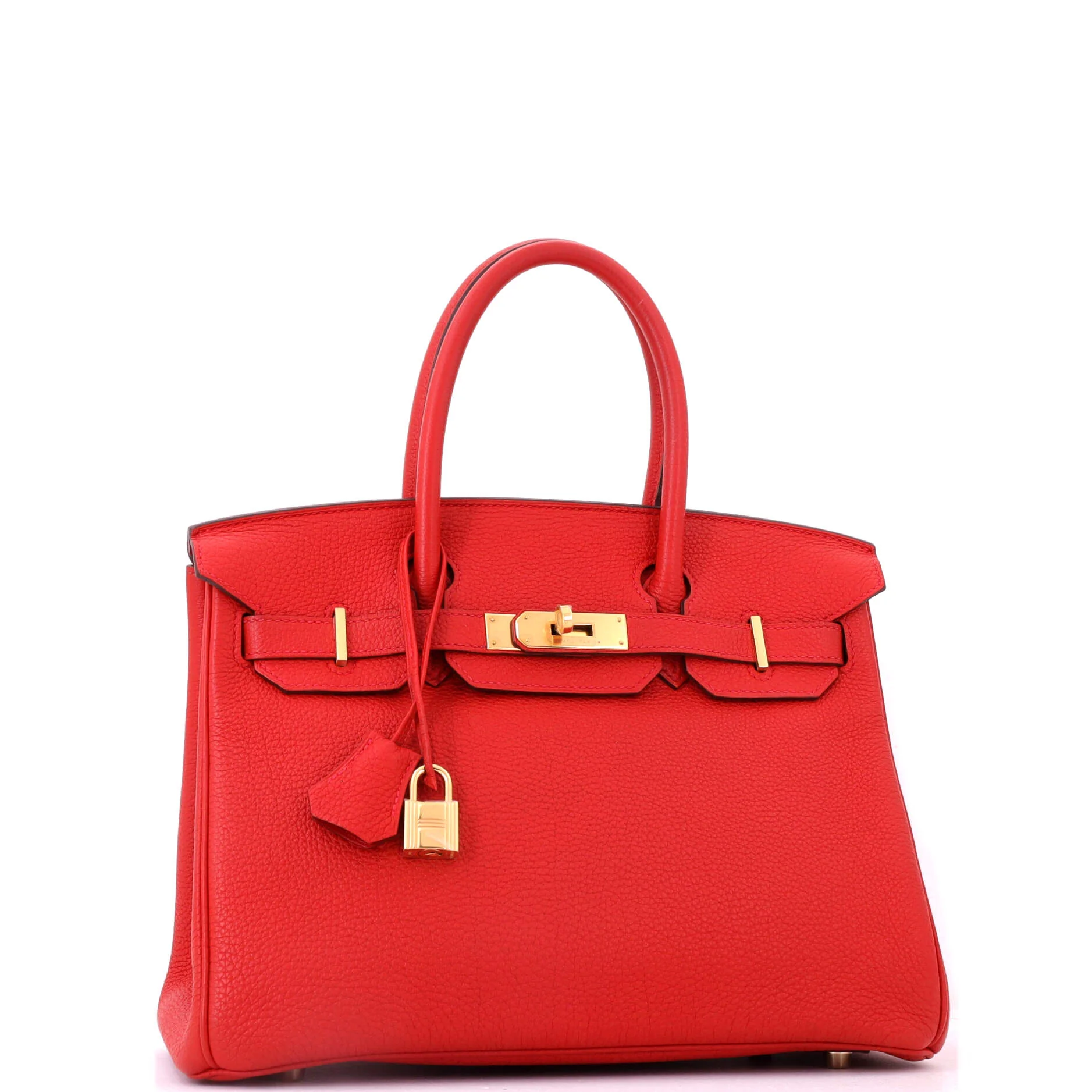 Birkin Handbag Geranium Togo with Palladium Hardware 30 - Image 3