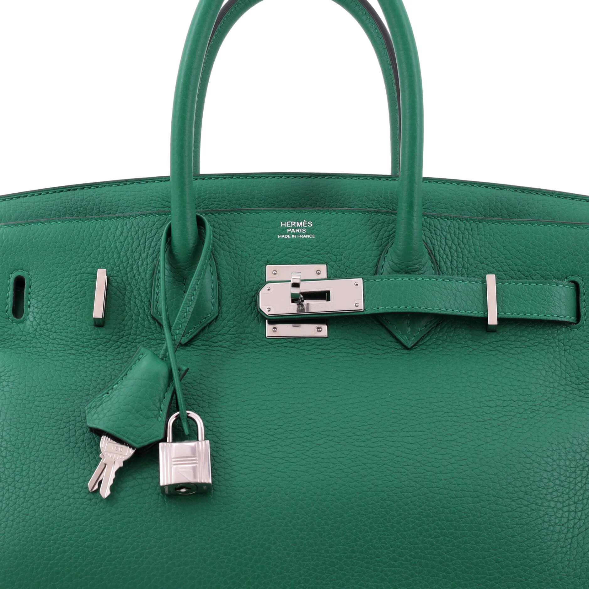 Birkin Handbag Verso Clemence with Palladium Hardware 30 - Image 6