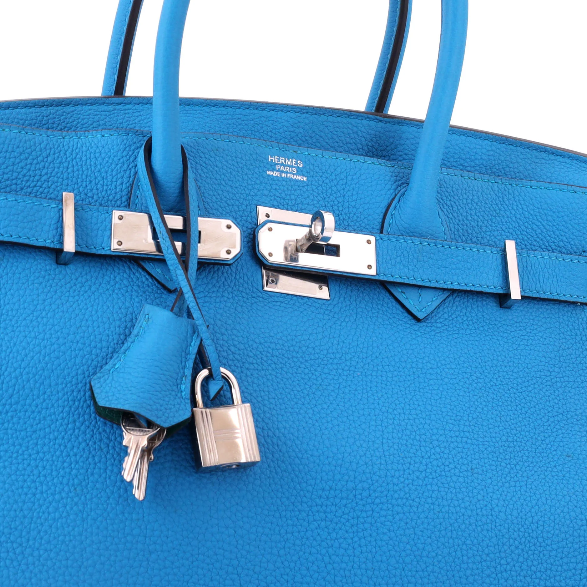 Birkin Handbag Verso Togo with Palladium Hardware 30 - Image 7