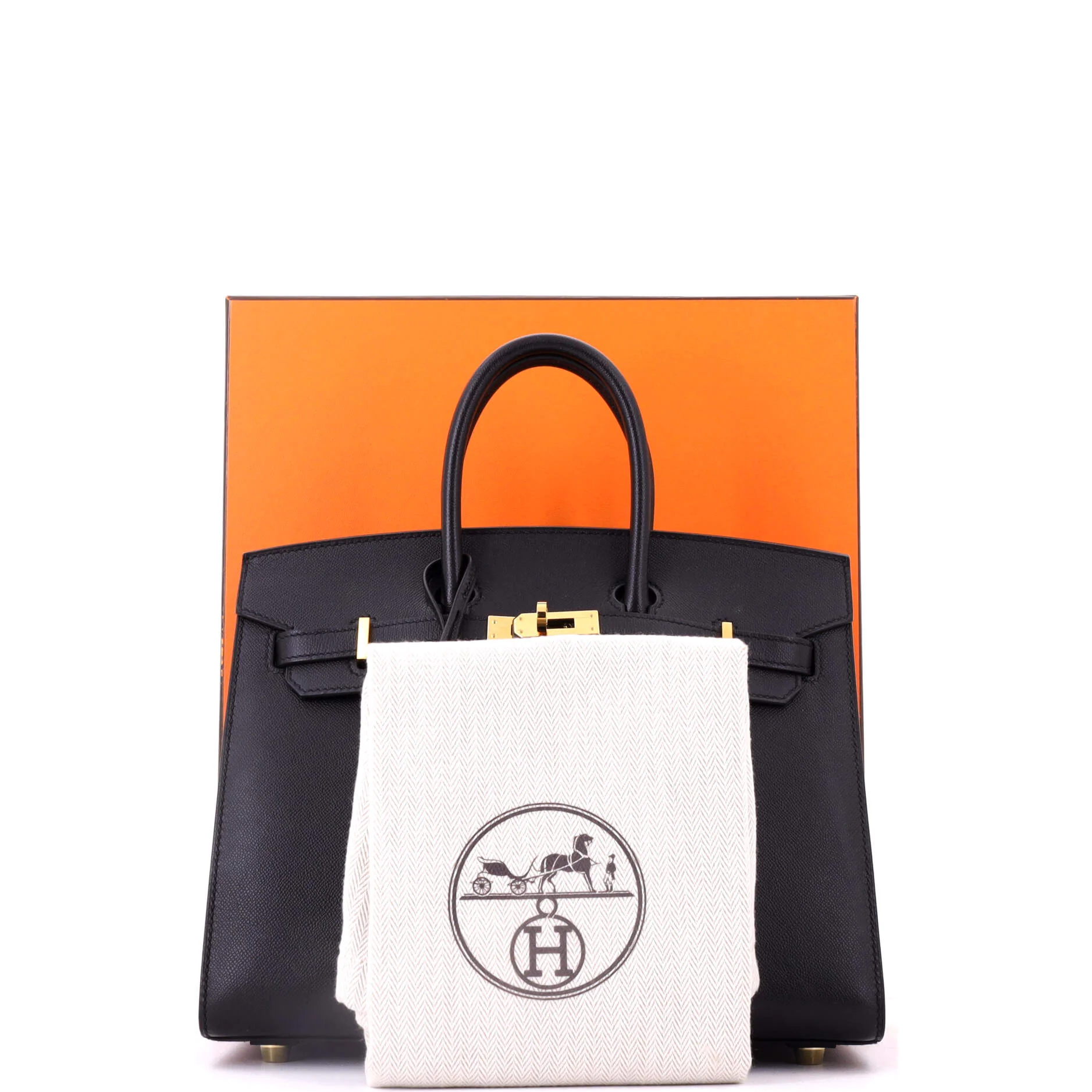 Birkin Sellier Bag Noir Madame with Gold Hardware 25 - Image 2
