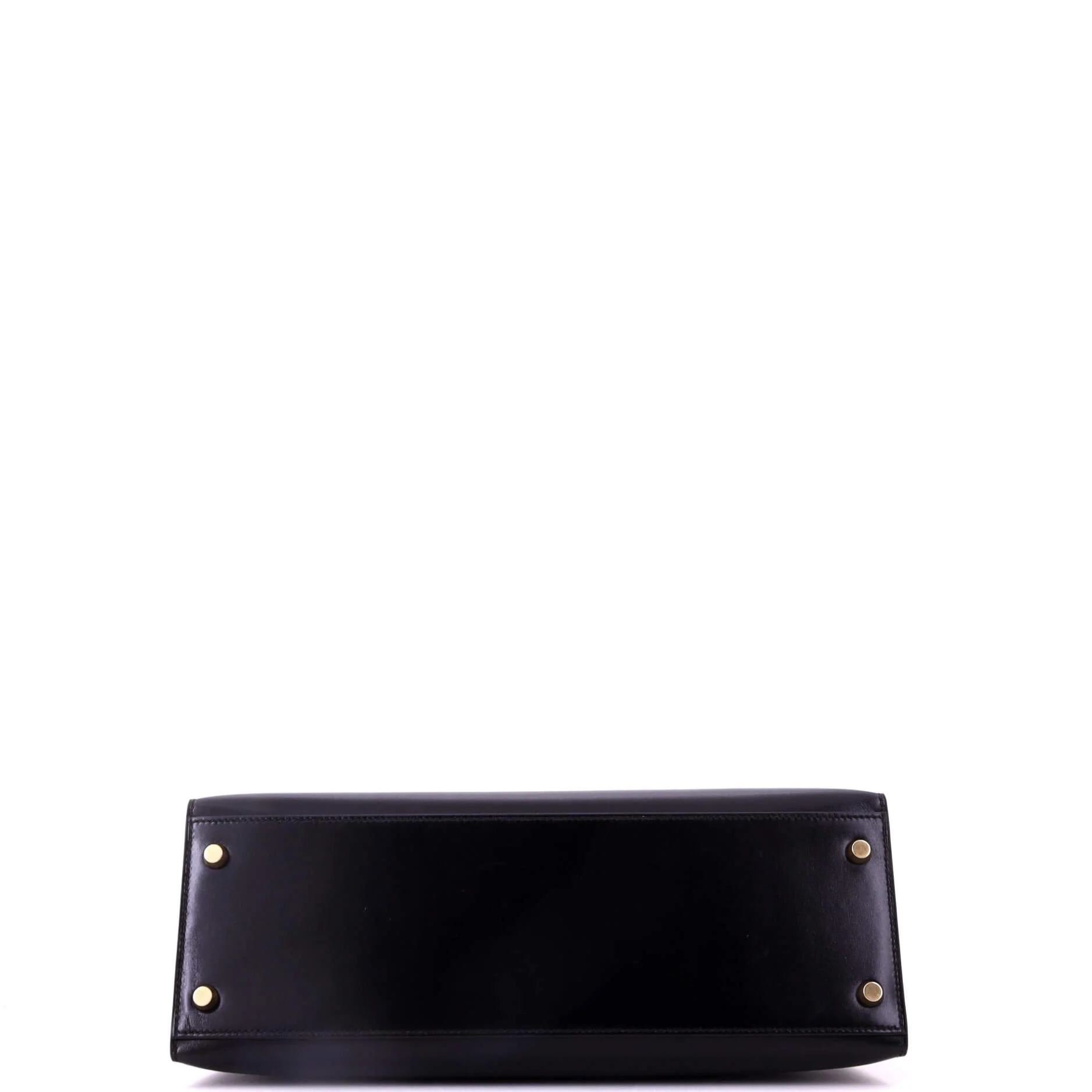 Kelly Handbag Noir Box Calf with Gold Hardware 32 - Image 5