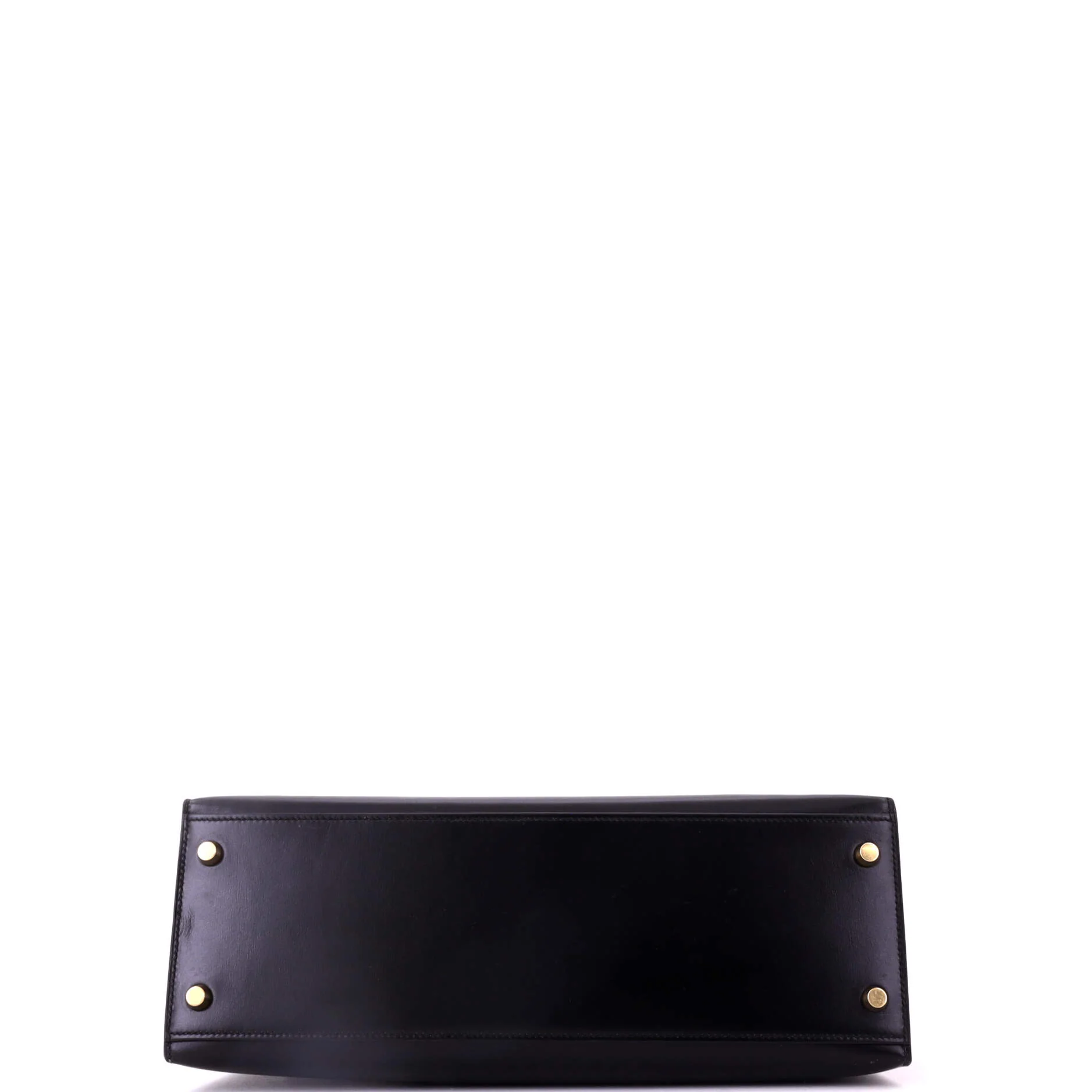 Kelly Handbag Noir Box Calf with Gold Hardware 32 - Image 4