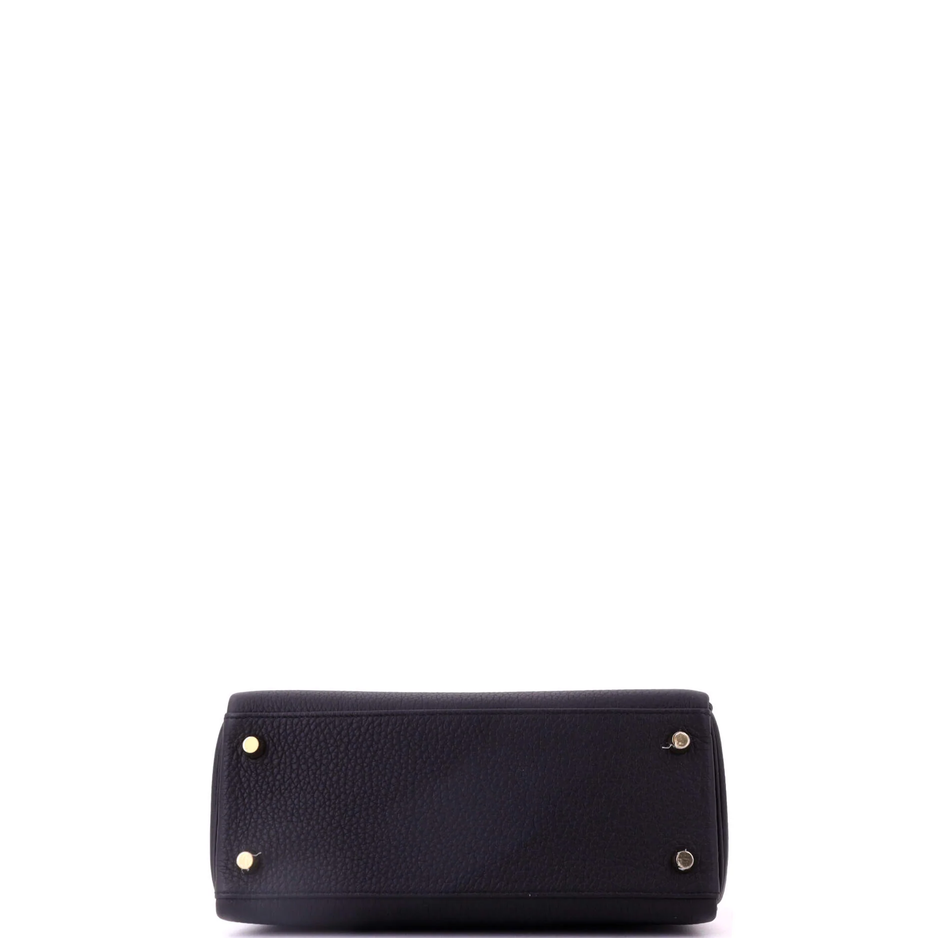 Kelly Handbag Noir Togo with Gold Hardware 25 - Image 5