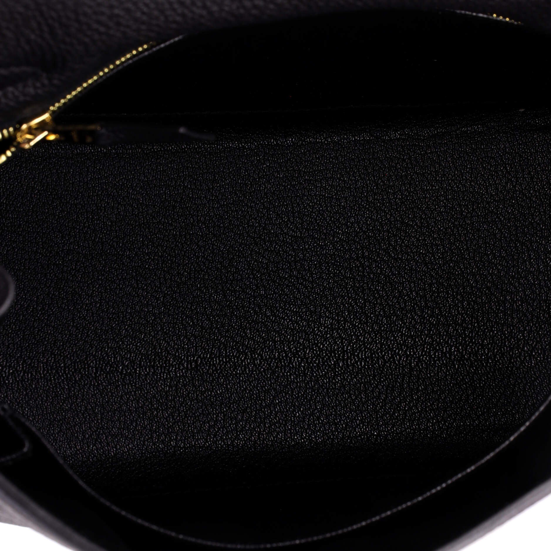 Kelly Handbag Noir Togo with Gold Hardware 25 - Image 7