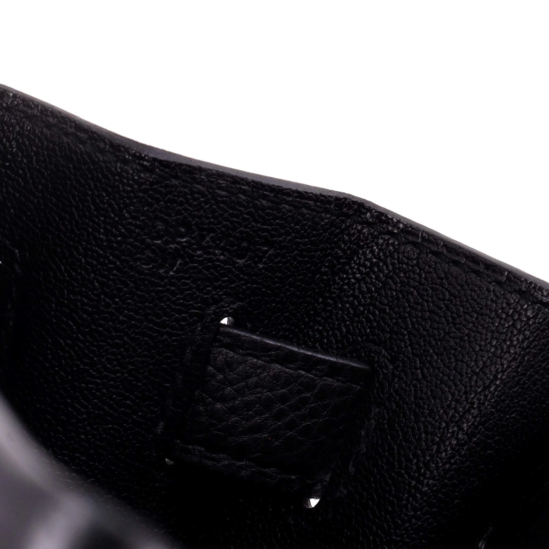 Kelly Handbag Noir Togo with Palladium Hardware 32 - Image 8