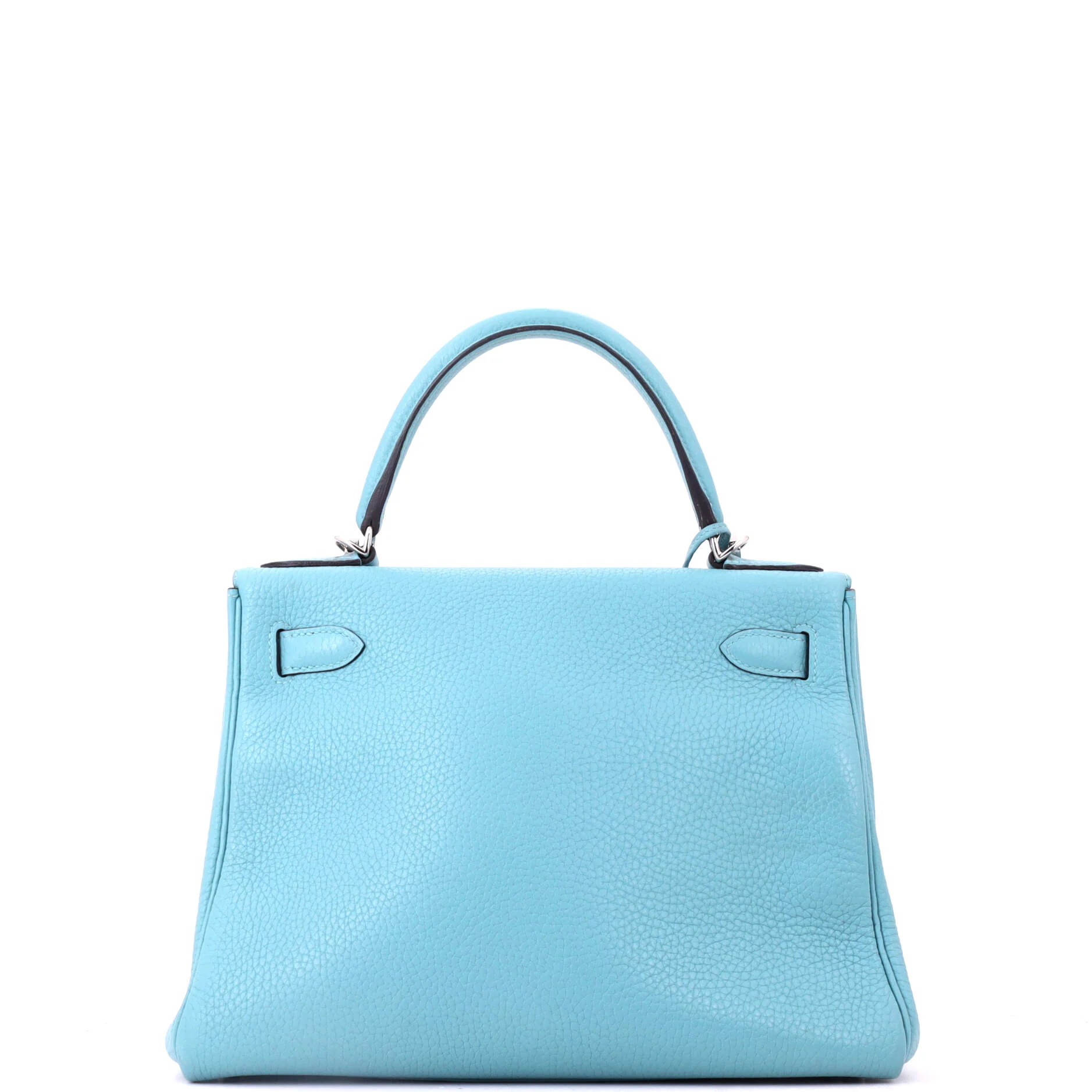 Kelly Handbag Bleu Atoll Clemence with Palladium Hardware 28 - Image 3