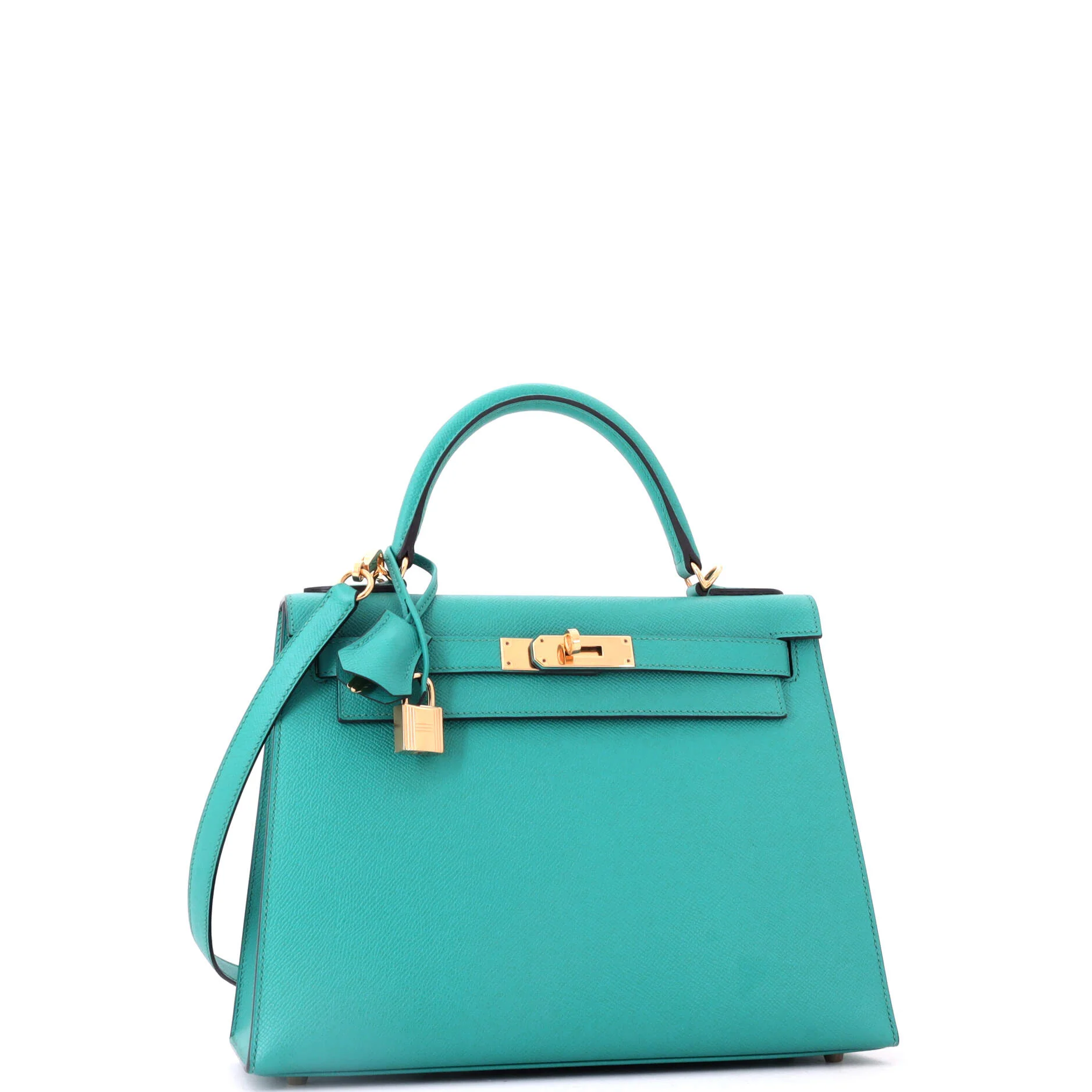 Kelly Handbag Bleu Paon Epsom with Gold Hardware 28 - Image 2