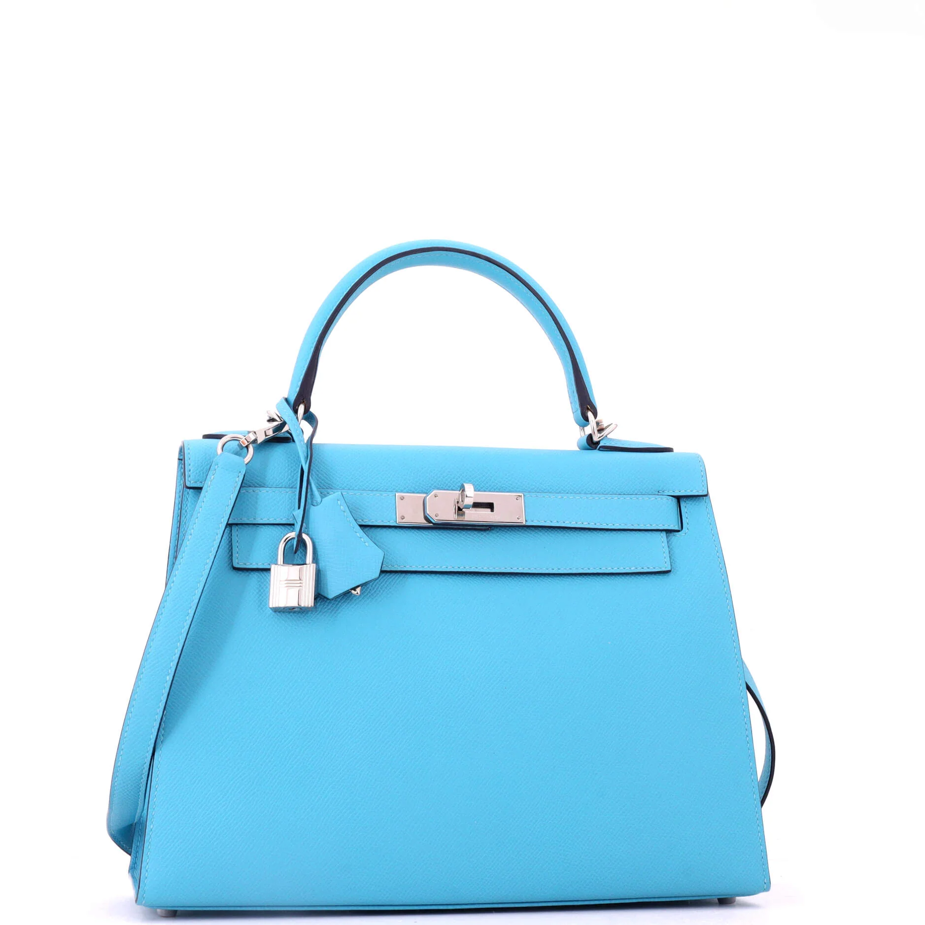 Kelly Handbag Bleu Celeste Epsom with Palladium Hardware 28 - Image 2