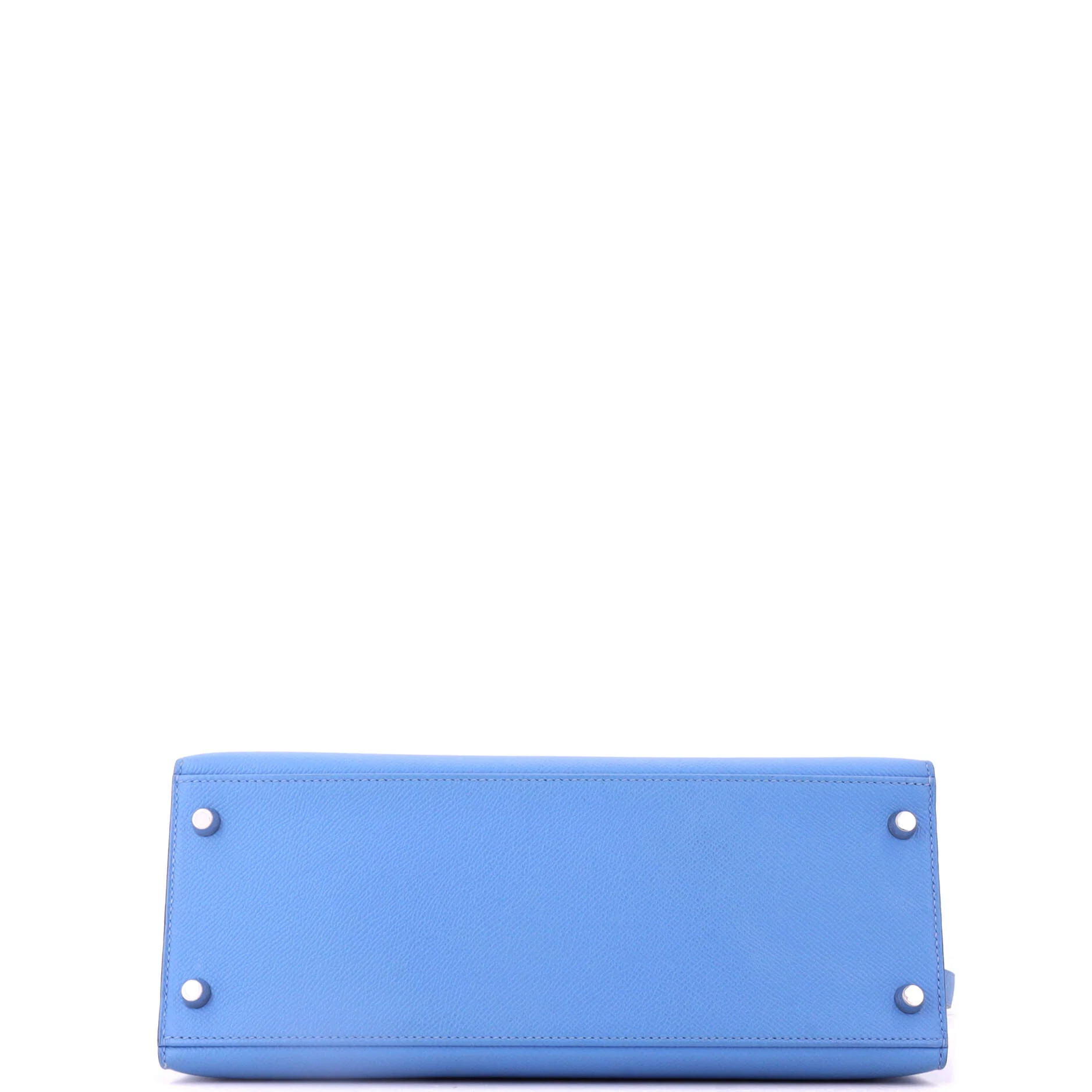 Kelly Handbag Bleu Paradis Epsom with Palladium Hardware 28 - Image 4