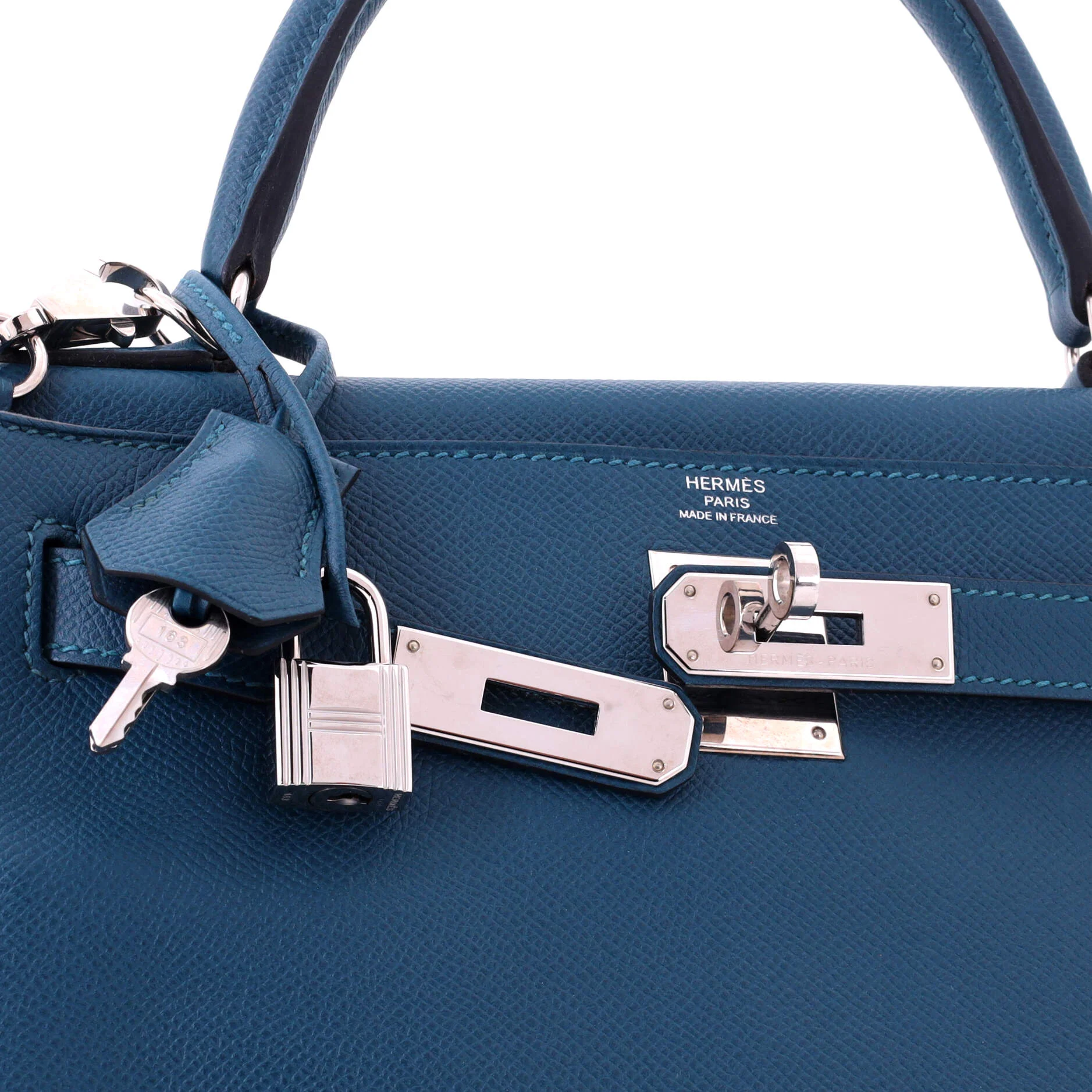 Kelly Handbag Colvert Epsom with Palladium Hardware 28 - Image 7