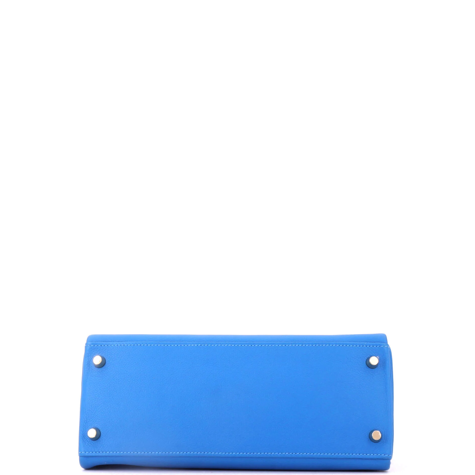 Kelly Handbag Bleu Hydra Evercolor with Gold Hardware 28 - Image 4
