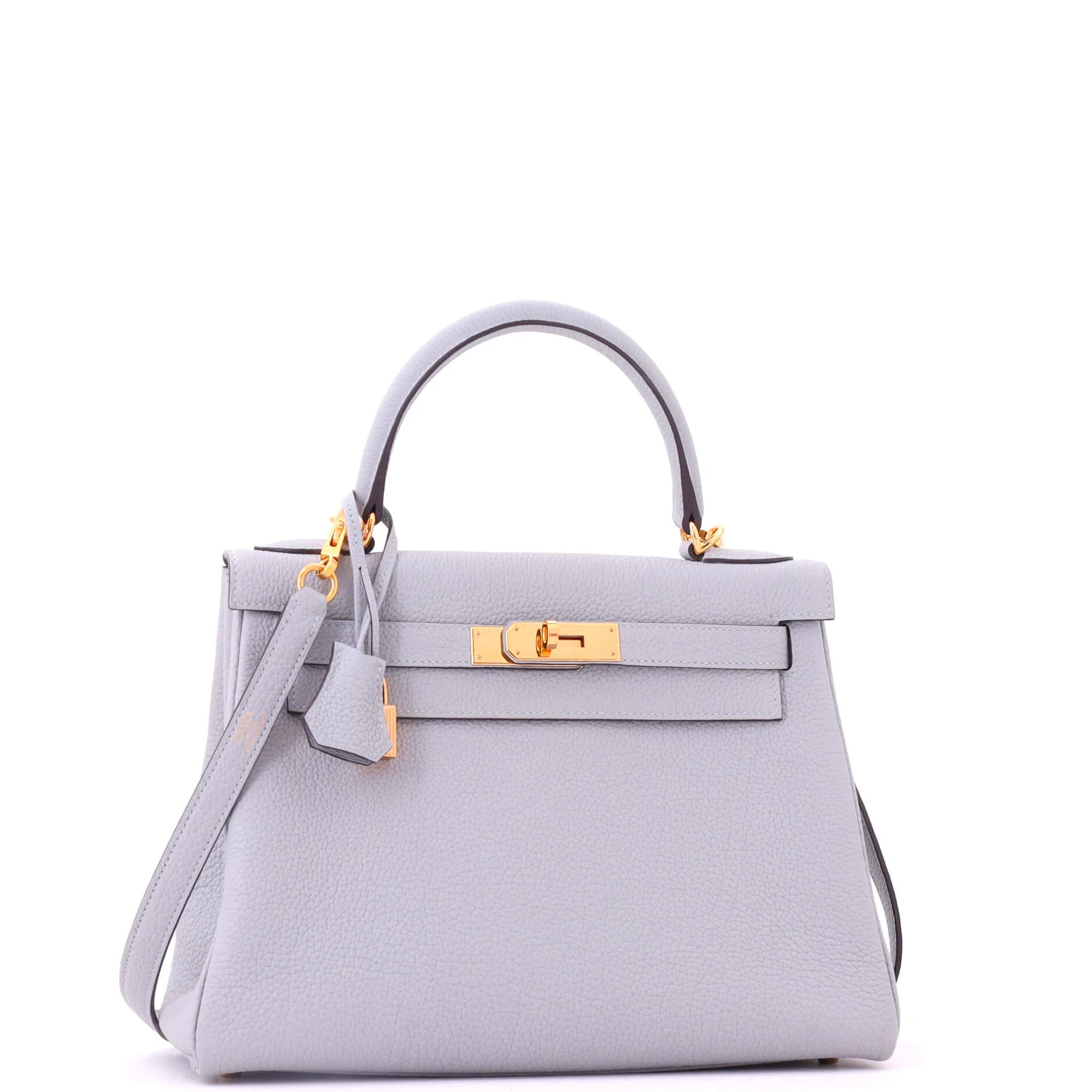 Kelly Handbag Bleu Glacier Togo with Gold Hardware 28 - Image 3