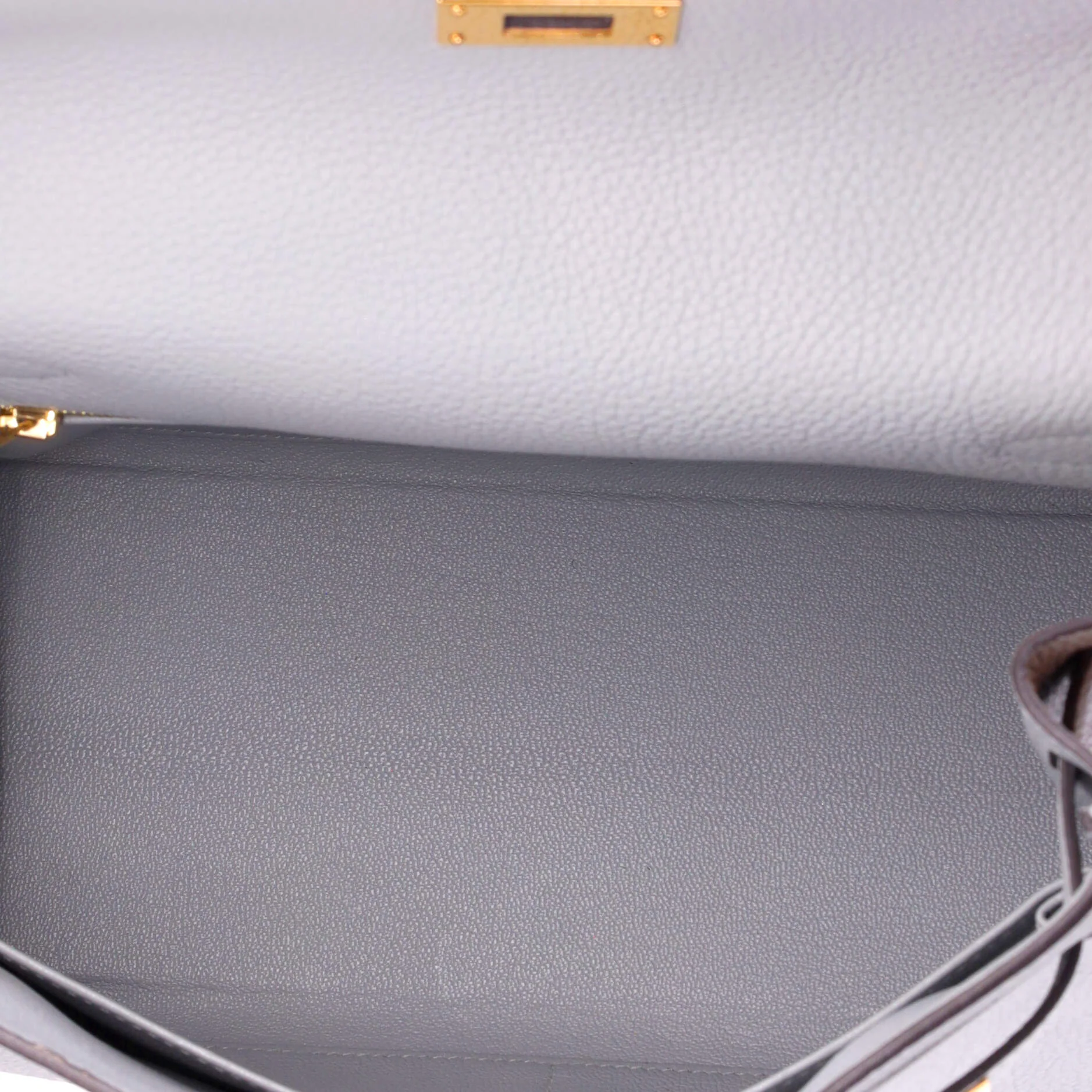 Kelly Handbag Bleu Glacier Togo with Gold Hardware 28 - Image 6