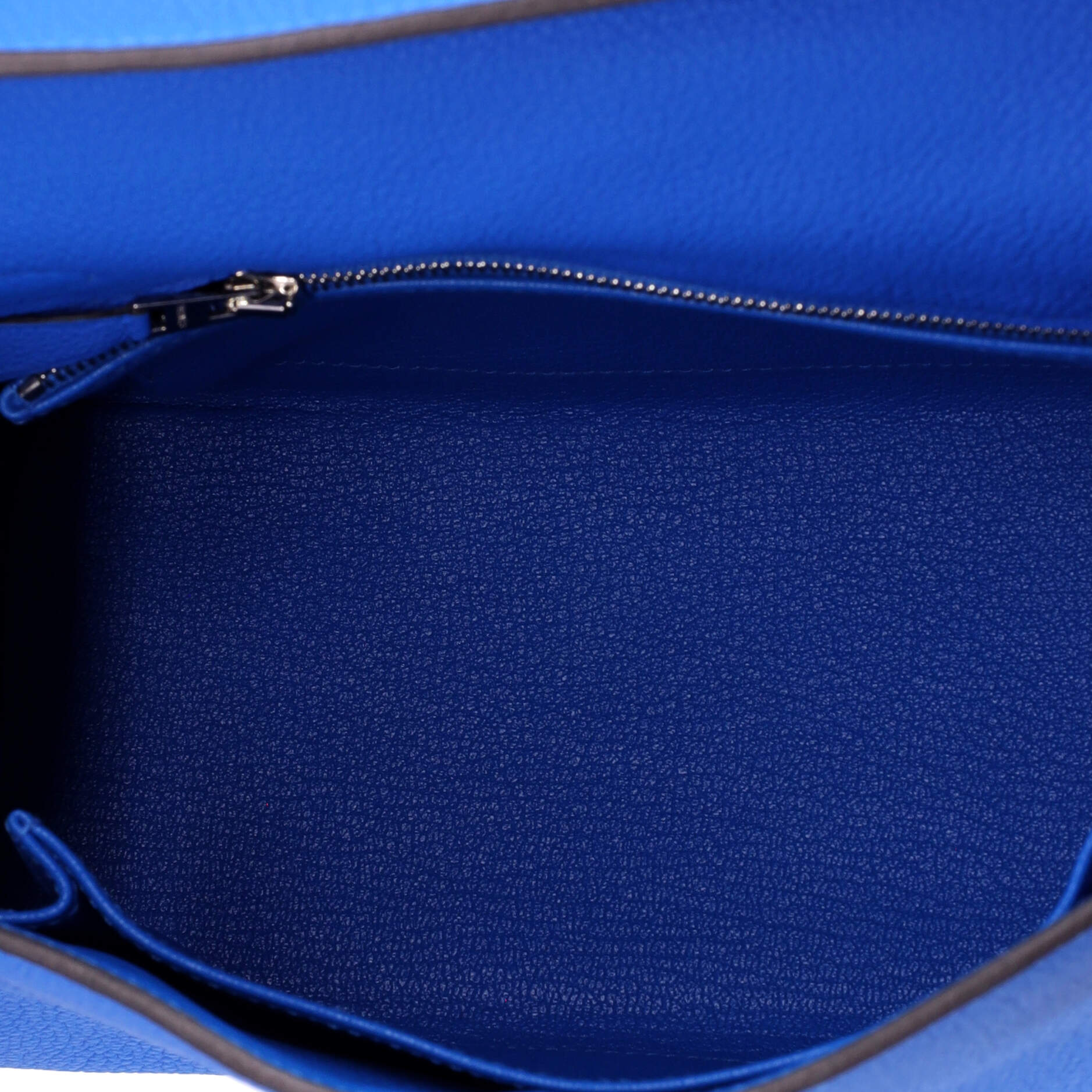 Kelly Handbag New Bleu Hydra Togo with Palladium Hardware 25 - Image 6