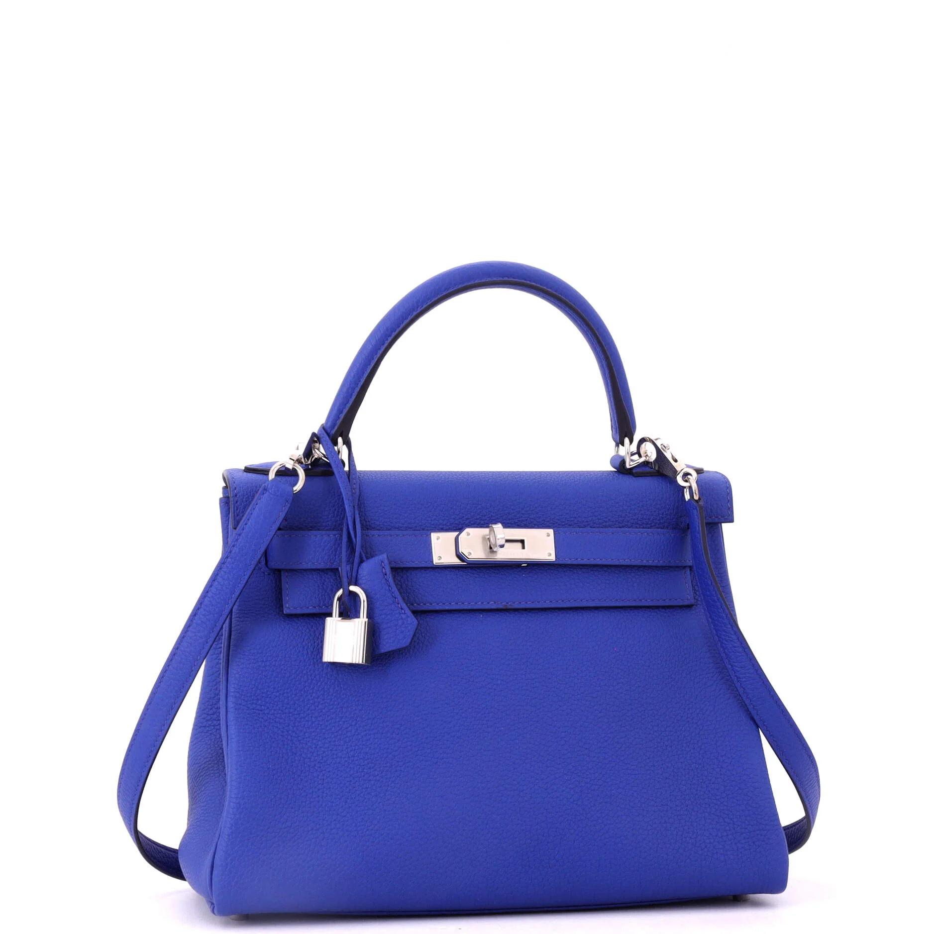 Kelly Handbag Bleu Royal Togo with Palladium Hardware 28 - Image 3
