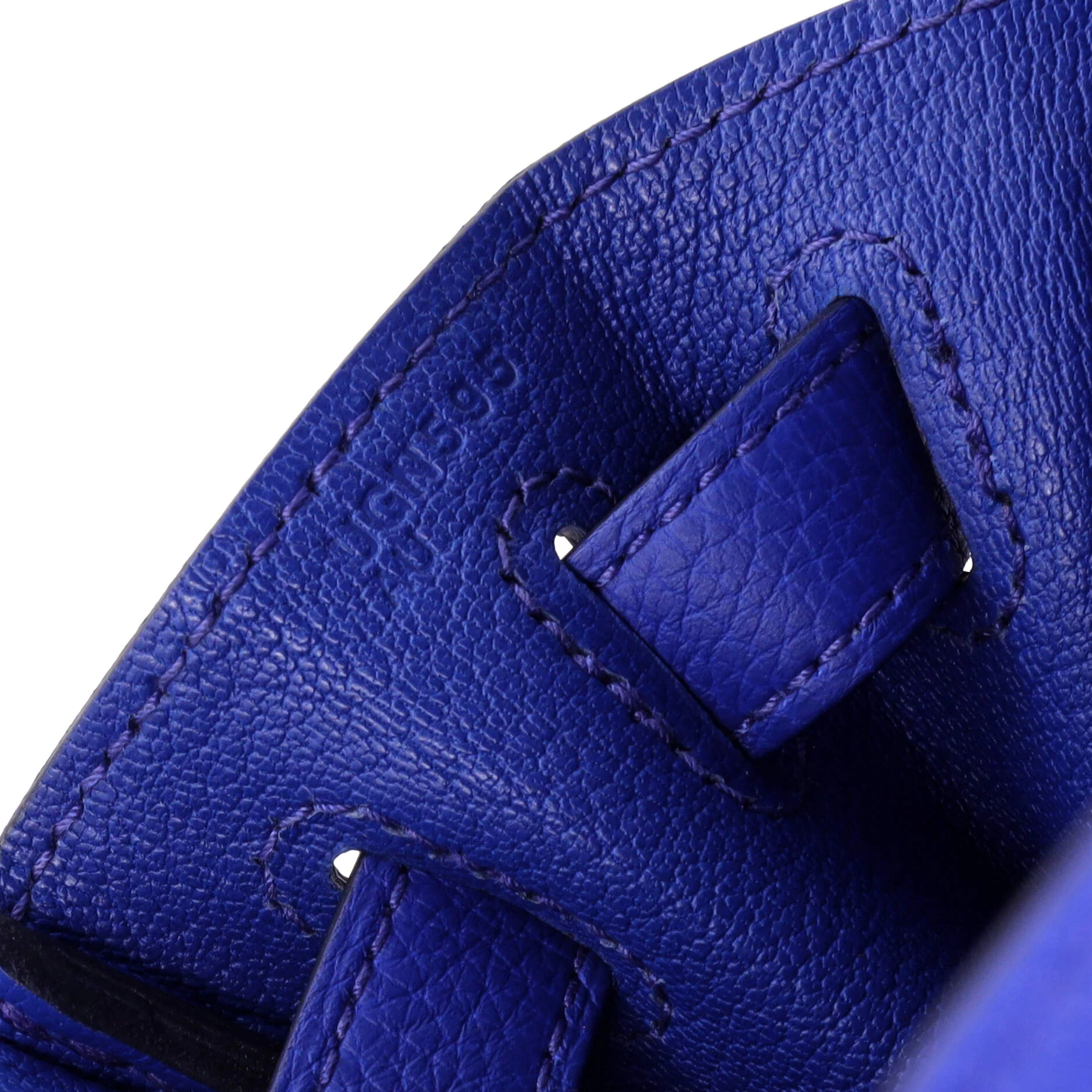 Kelly Handbag Bleu Royal Togo with Palladium Hardware 28 - Image 8