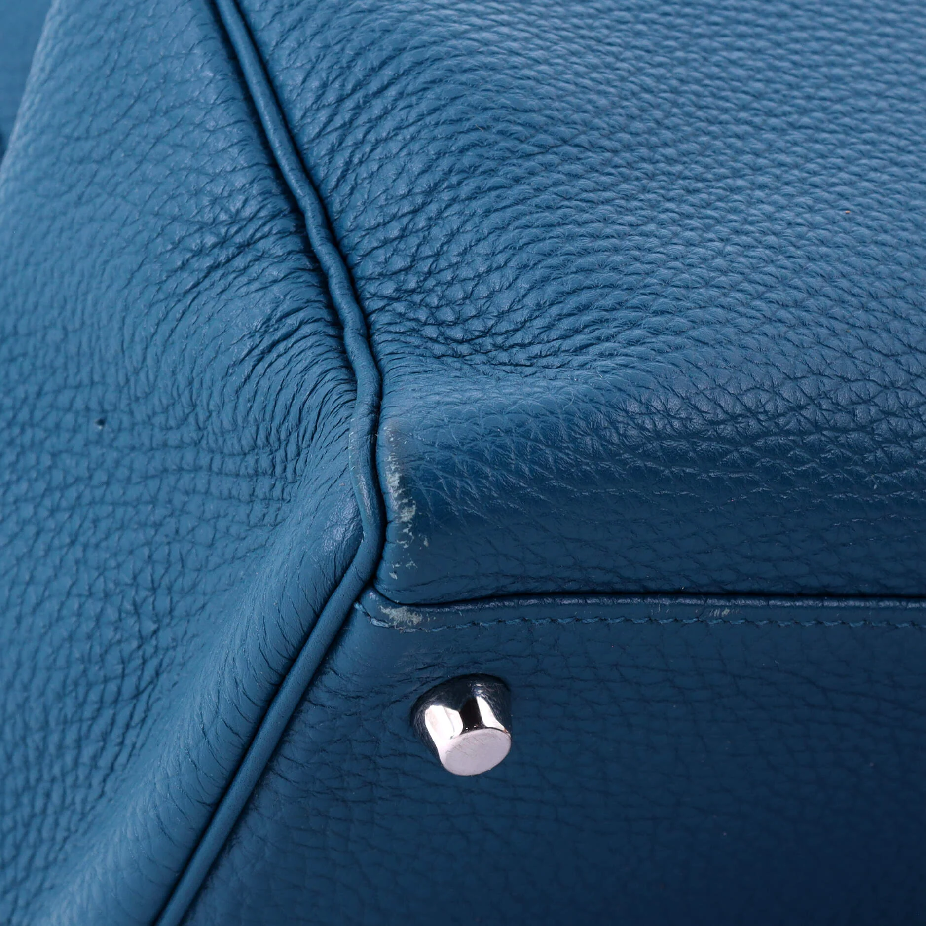 Kelly Handbag Bleu De Galice Togo with Palladium Hardware 35 - Image 9