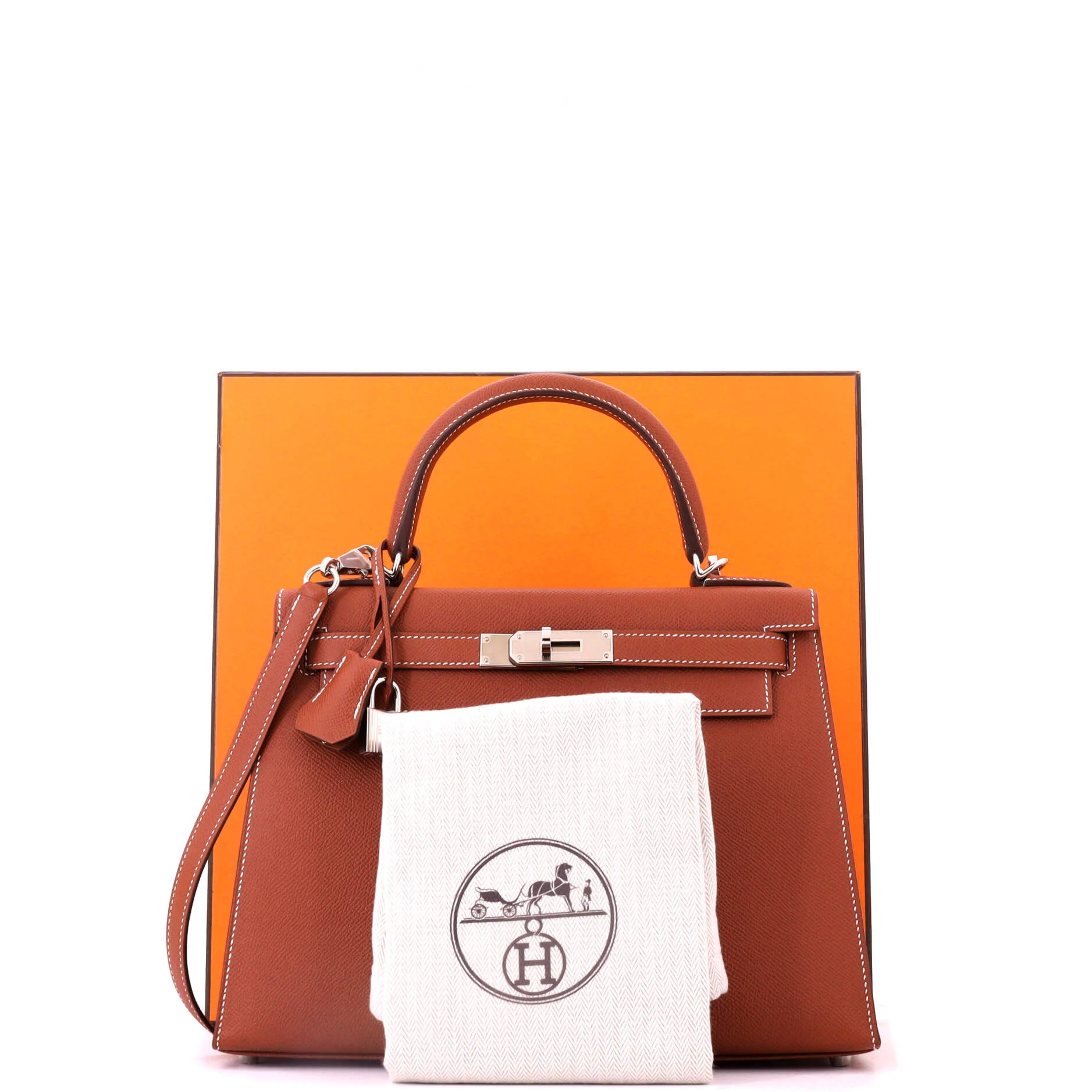Kelly Handbag Sienne Epsom with Palladium Hardware 28 - Image 2