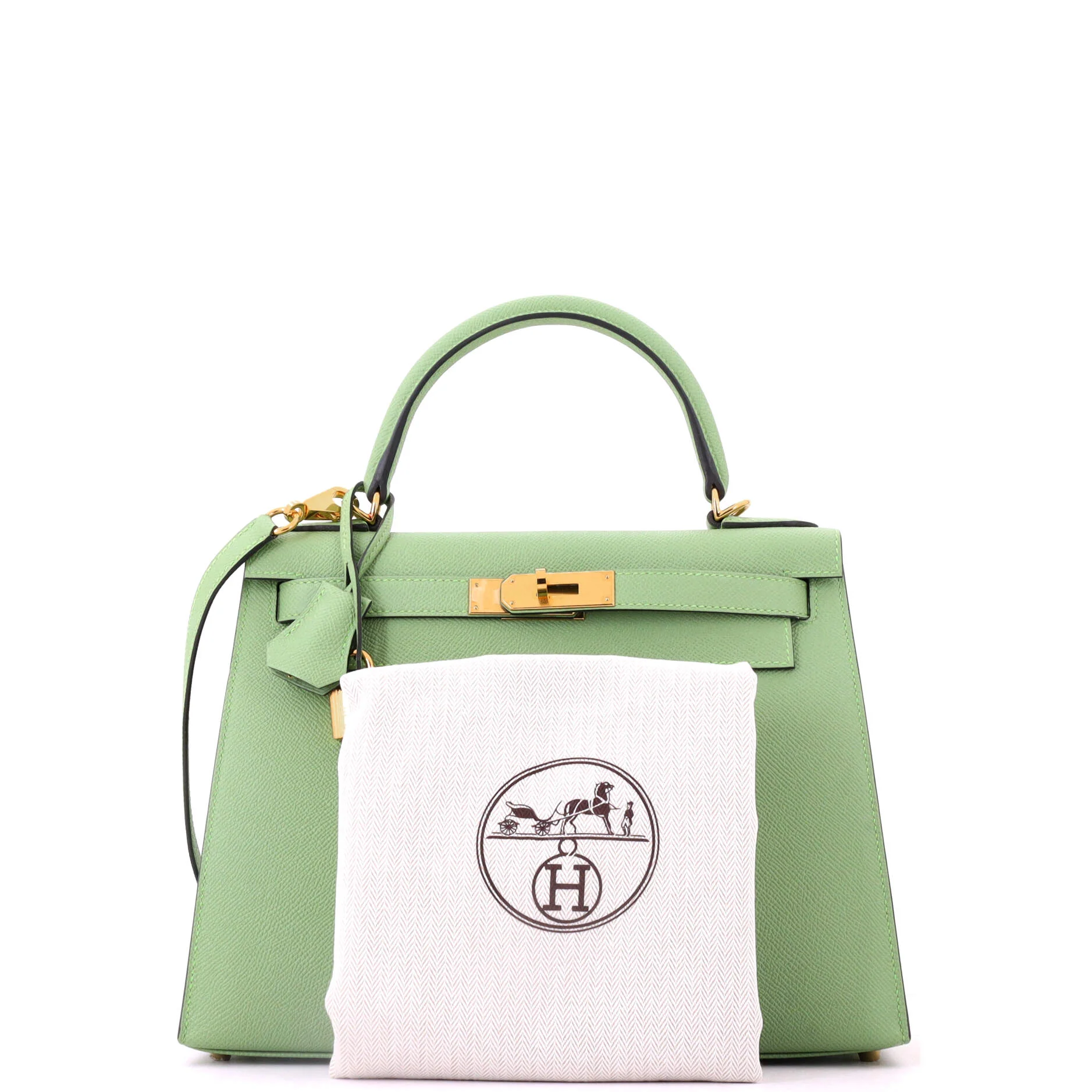 Kelly Handbag Vert Criquet Epsom with Gold Hardware 28 - Image 2