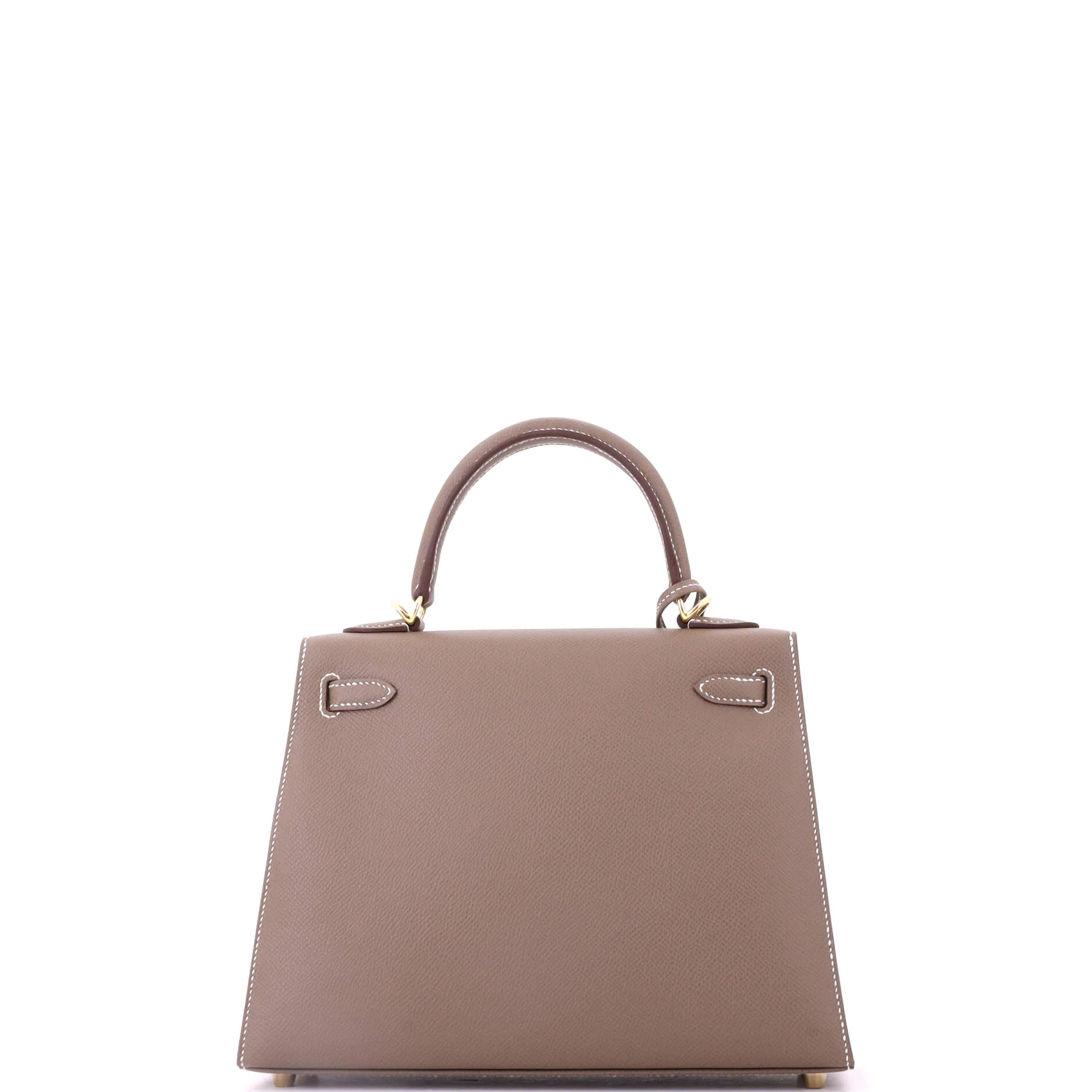 Kelly Handbag Grey Epsom with Gold Hardware 25 - Image 4