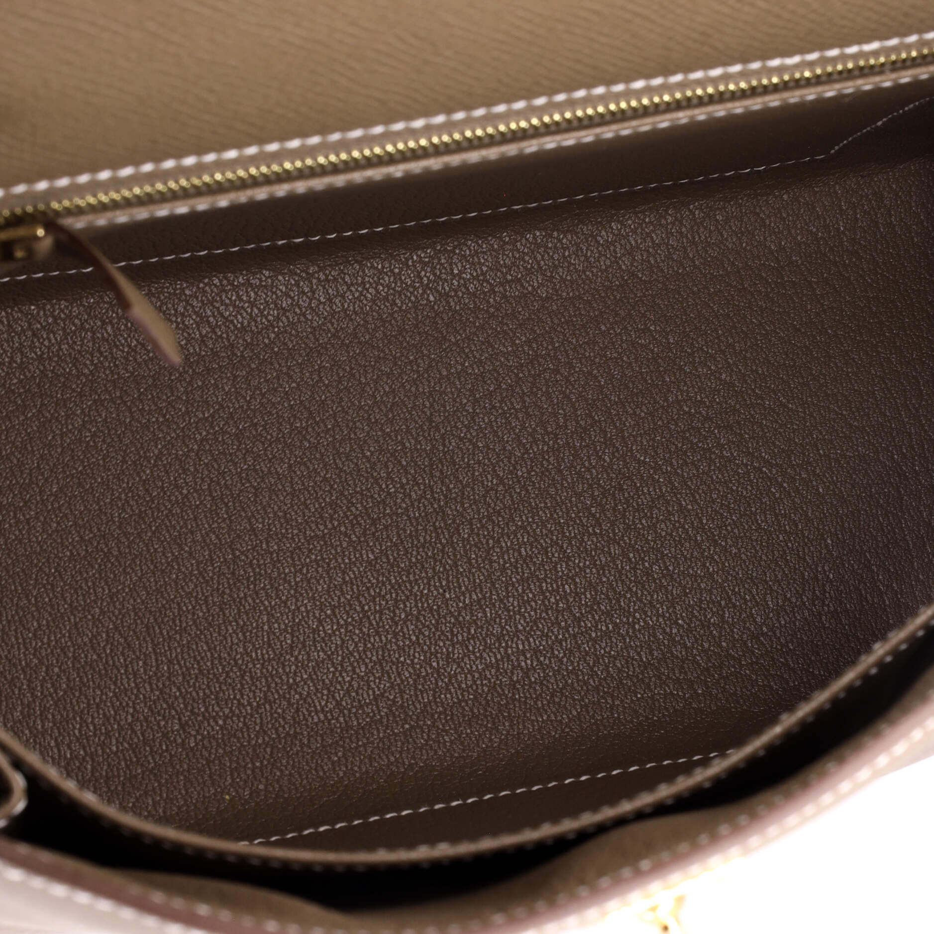 Kelly Handbag Grey Epsom with Gold Hardware 25 - Image 7