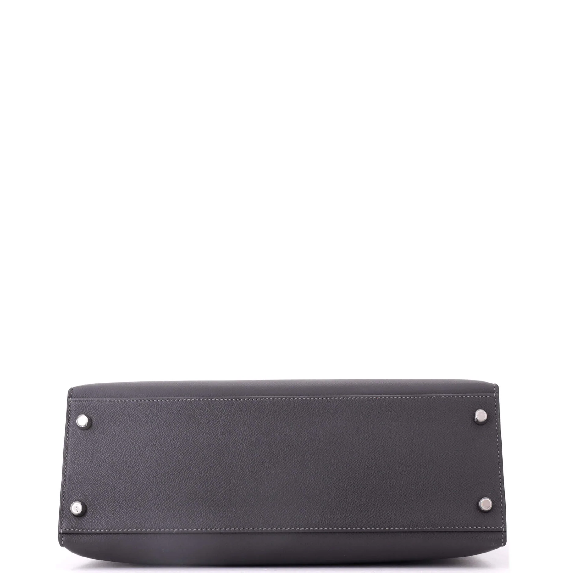 Kelly Handbag Grey Epsom with Palladium Hardware 32 - Image 5