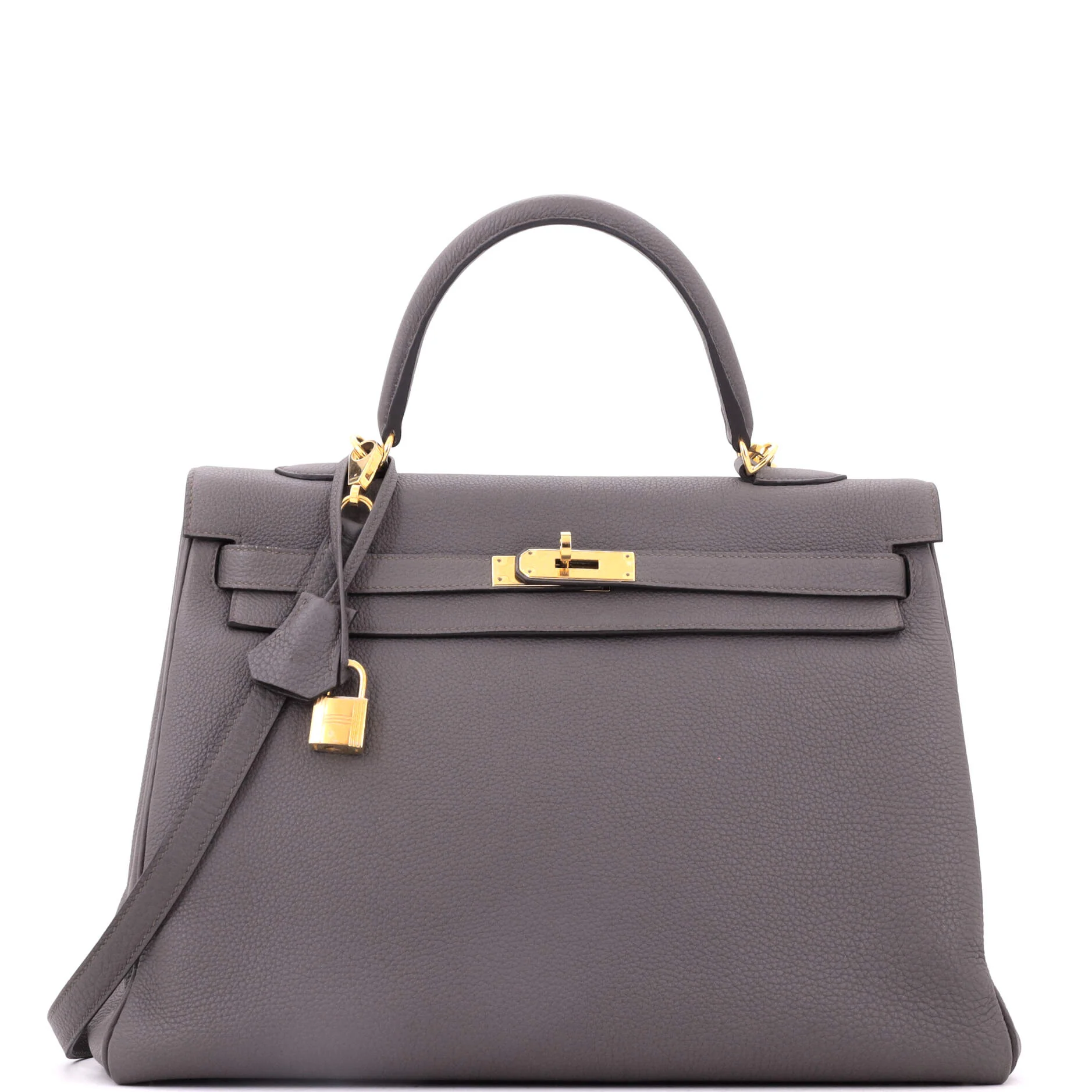 Kelly Handbag Grey Togo with Gold Hardware 35