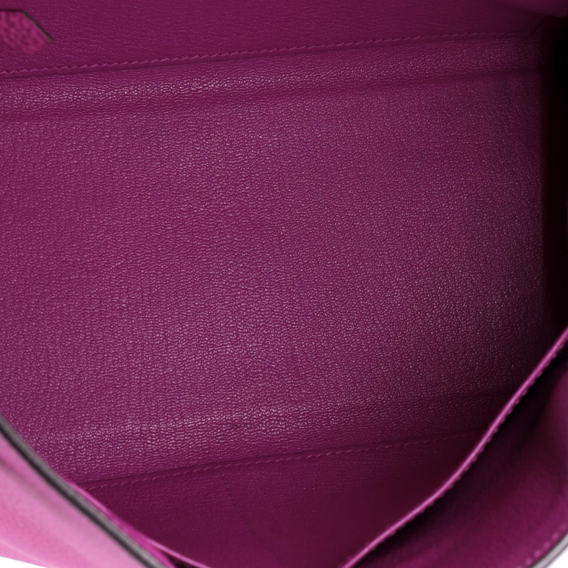 Kelly Handbag Rose Pourpre Togo with Palladium Hardware 28 - Image 7