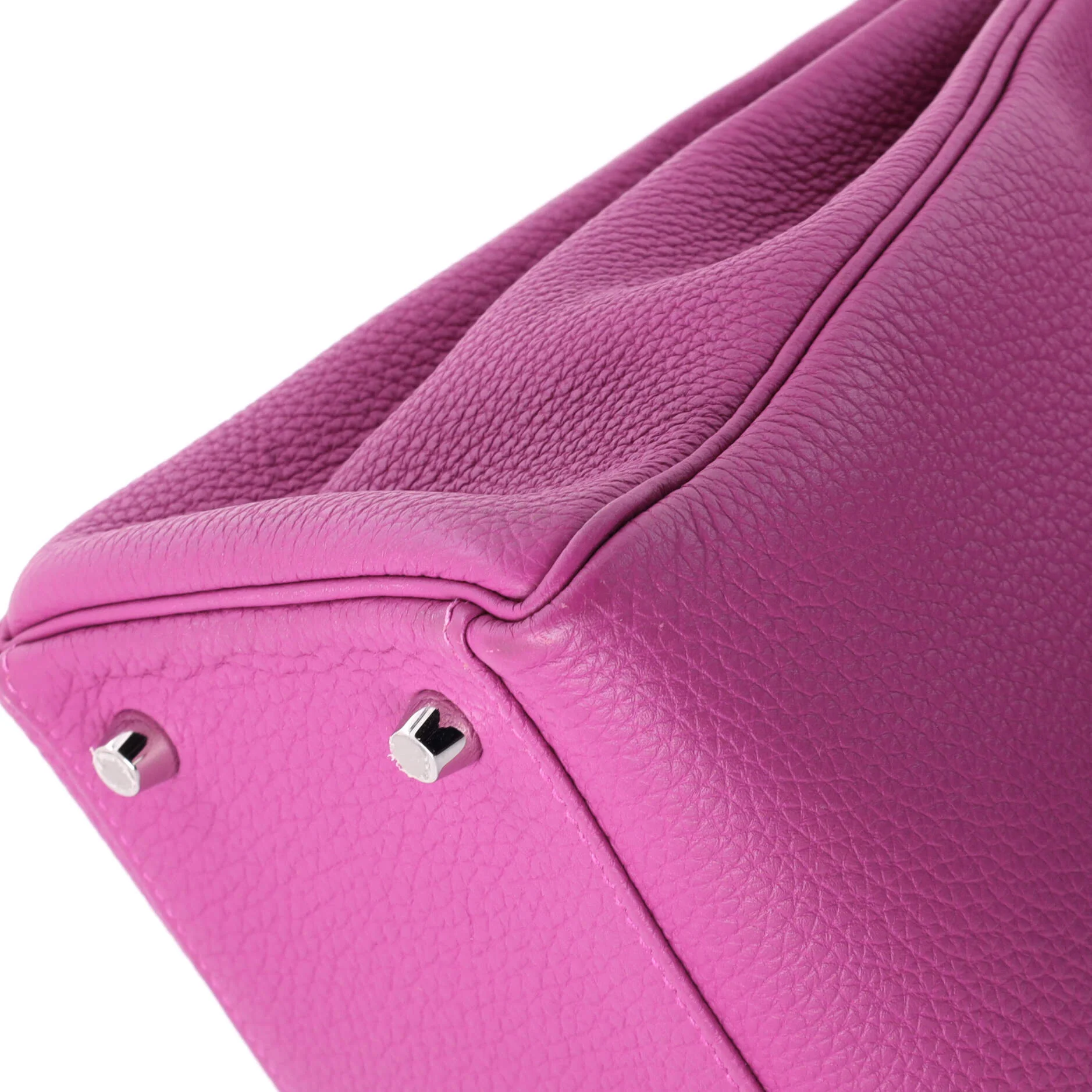 Kelly Handbag Rose Pourpre Togo with Palladium Hardware 28 - Image 8