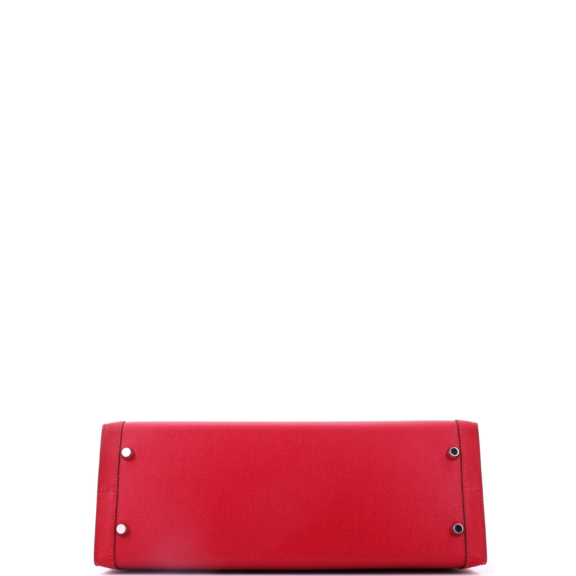 Kelly Handbag Rouge Piment Berline Vache Canvas with Swift and Toile with Palladium Hardware 32 - Image 5