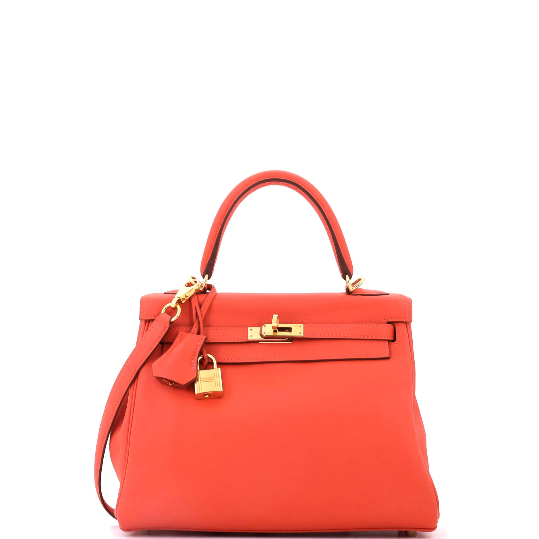 Kelly Handbag Capucine Swift with Gold Hardware 25