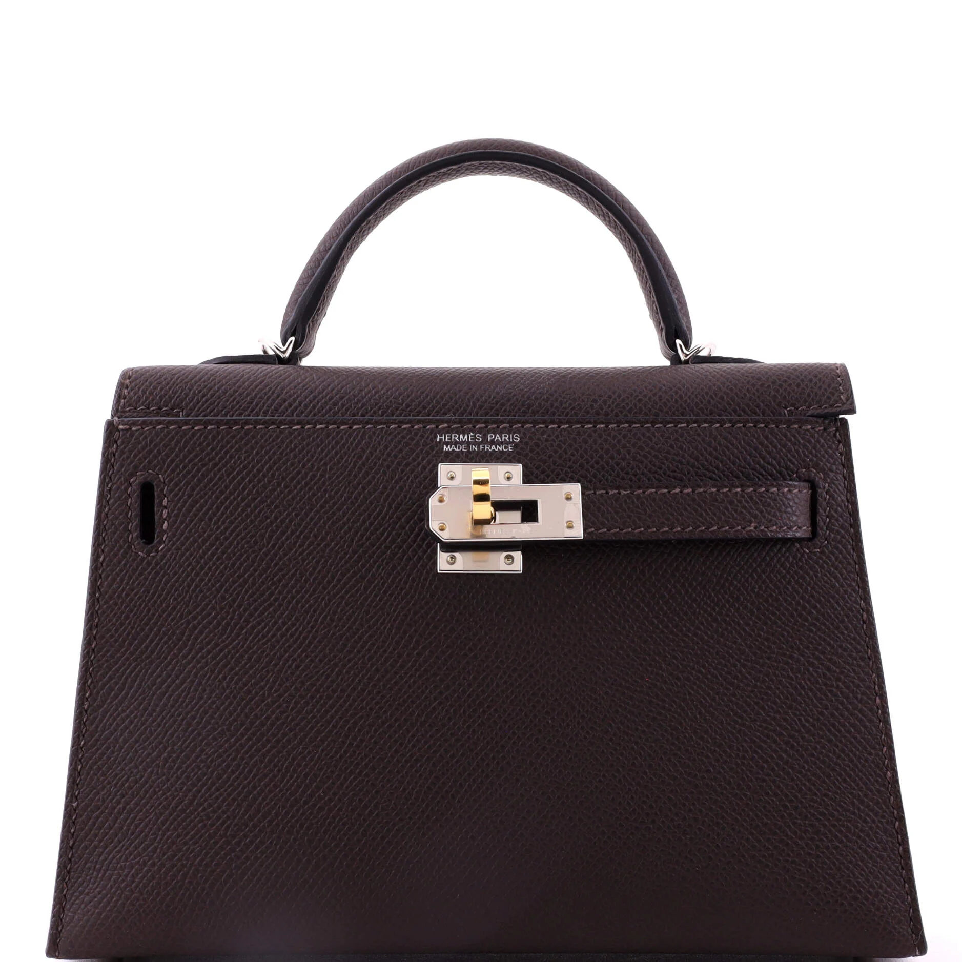 Kelly Mini II Bag Ebene Epsom with Electrum Hardware 20 - Image 6