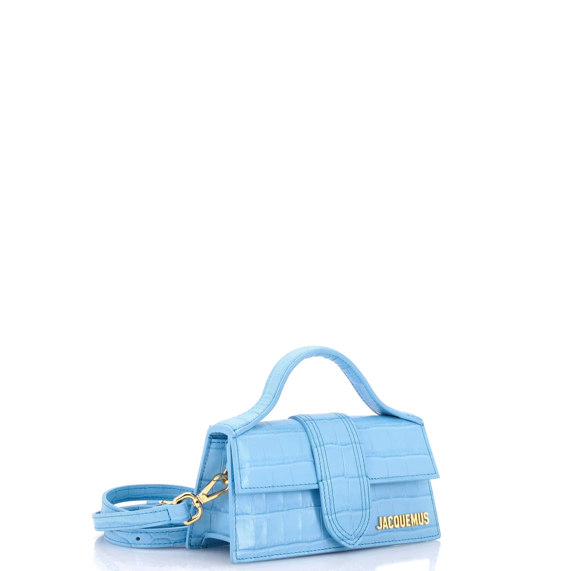 Le Bambino Top Handle Flap Bag Crocodile Embossed Leather Mini - Image 2