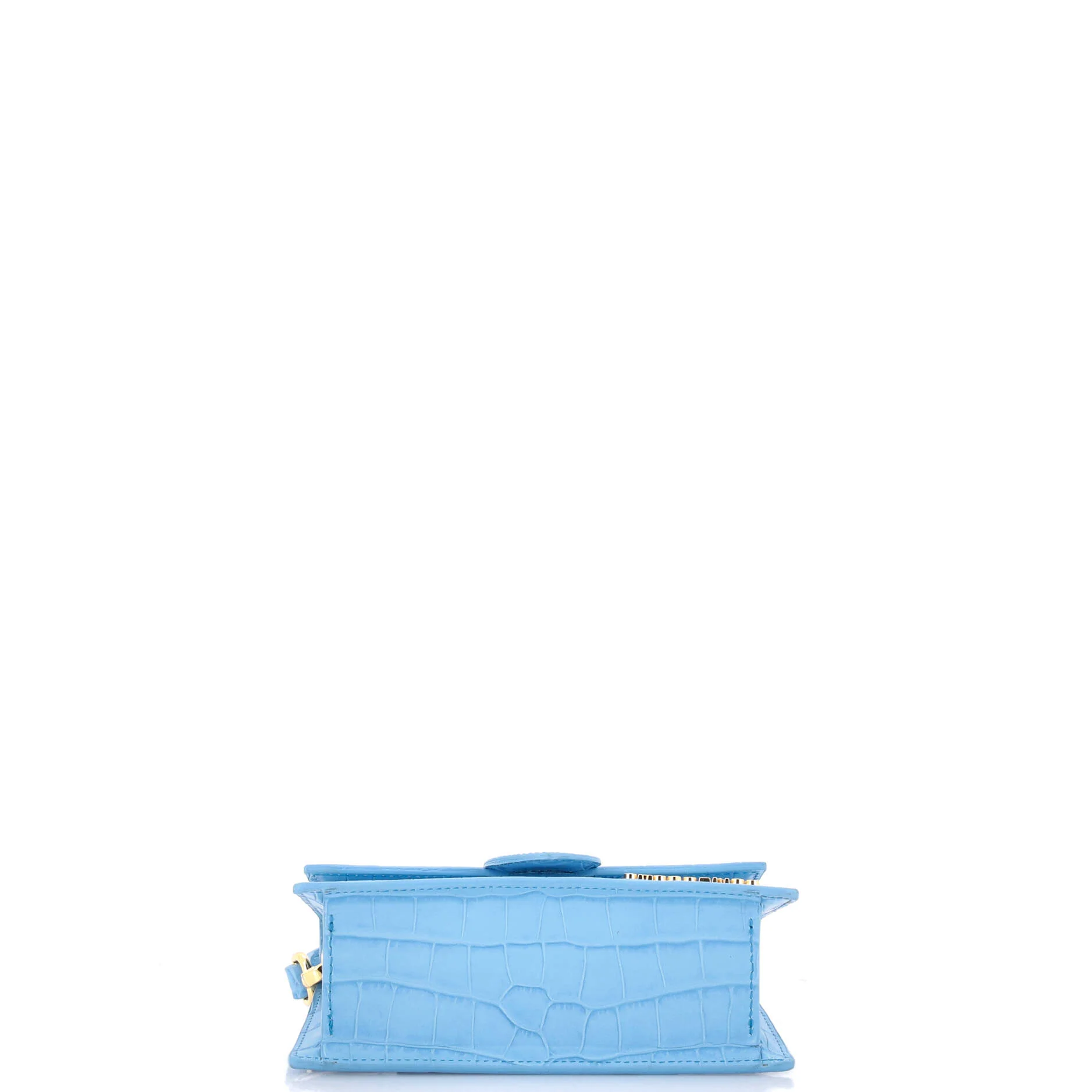 Le Bambino Top Handle Flap Bag Crocodile Embossed Leather Mini - Image 4