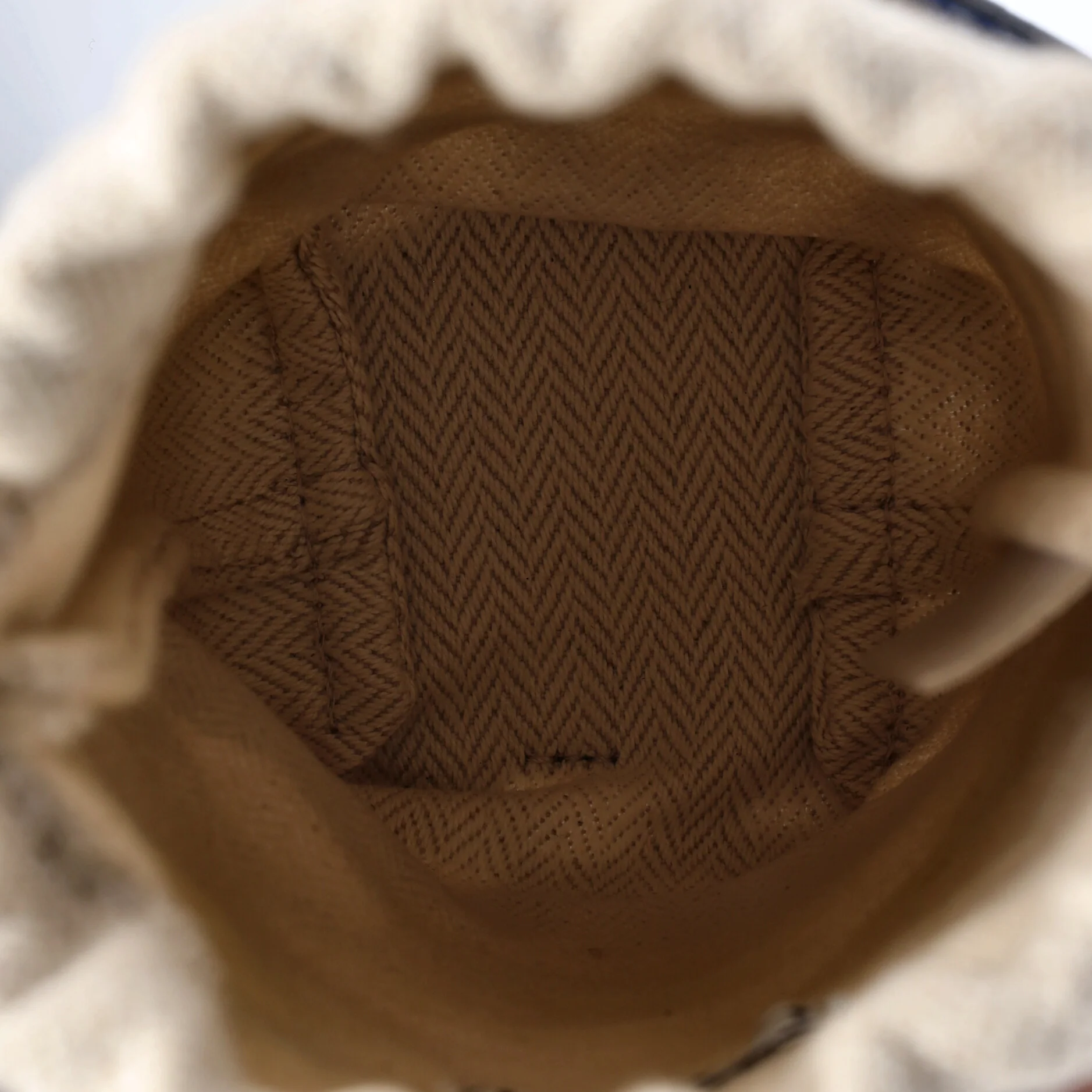 Anagram Drawstring Bucket Crossbody Bag Leather with Canvas Mini - Image 5