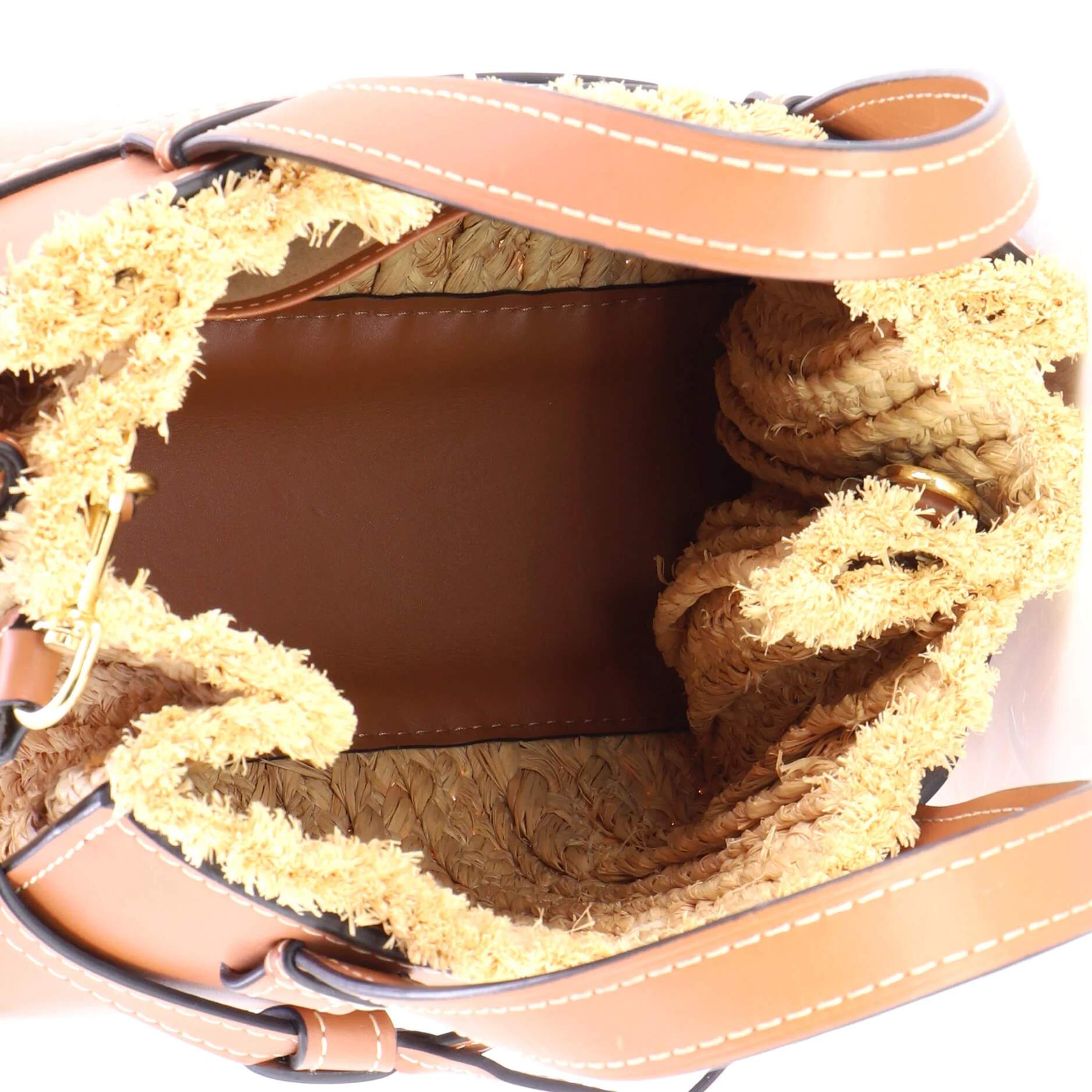 Gate Tote Leather and Straw Small - Image 5
