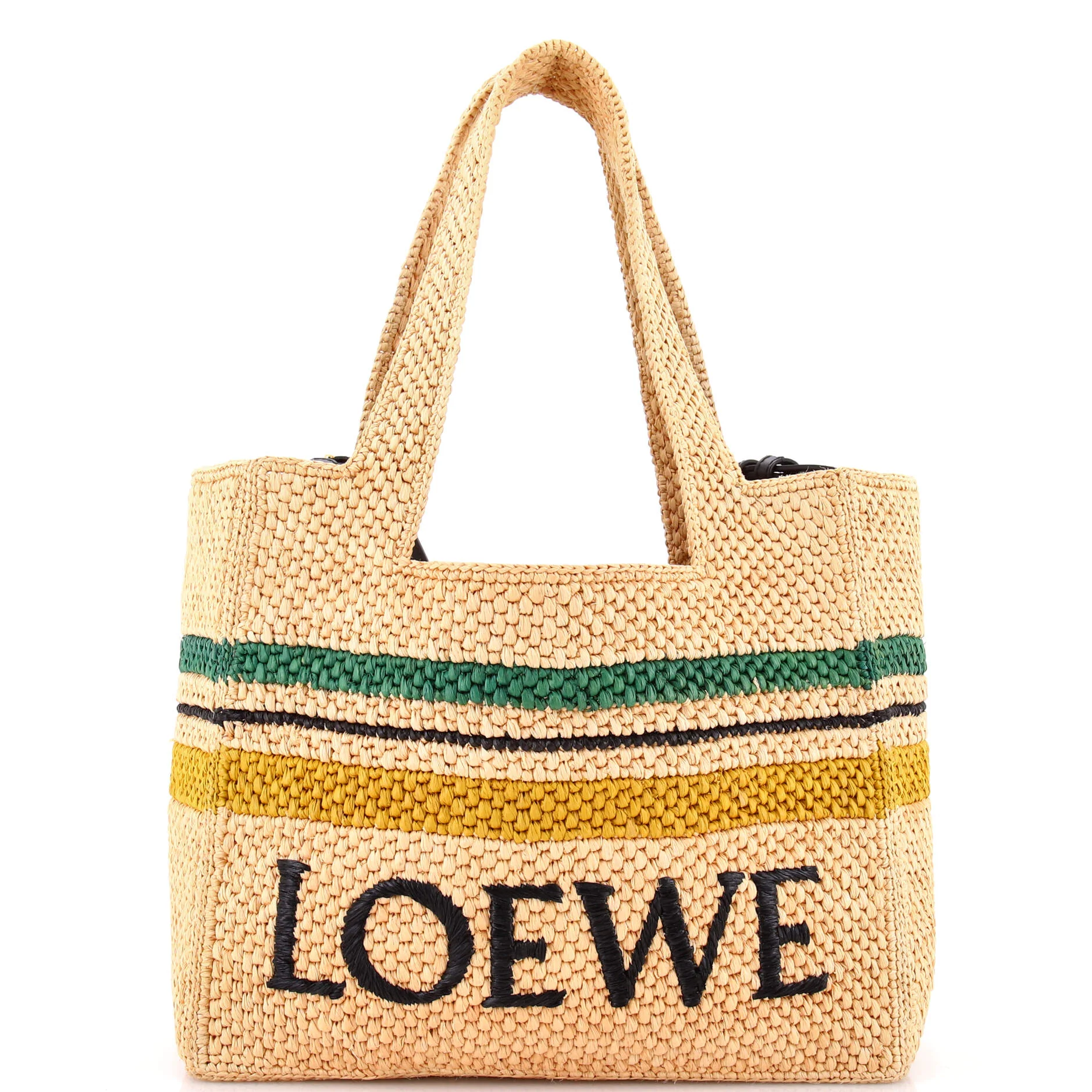 Paula's Ibiza Logo Convertible Tote Raffia Medium