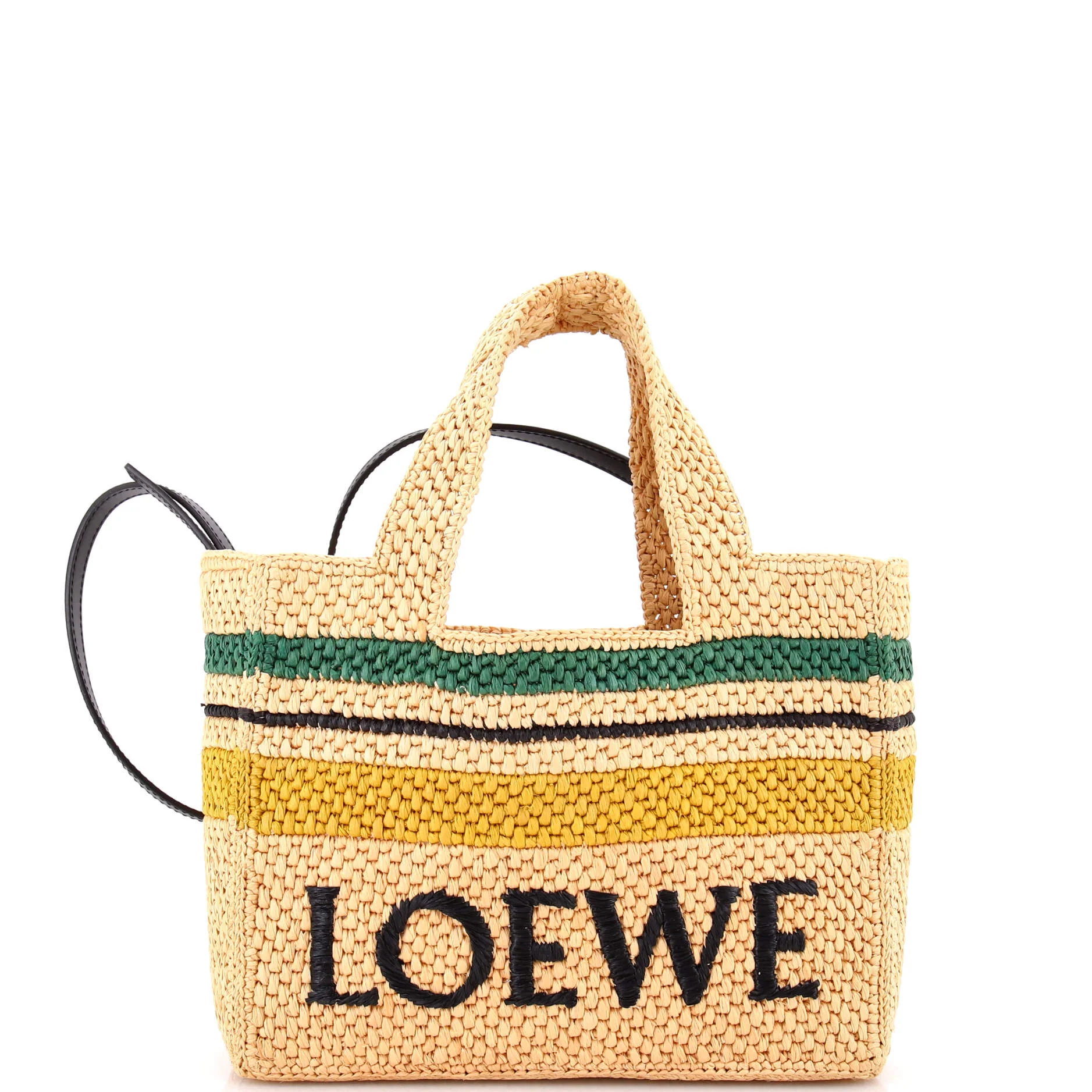 Paula's Ibiza Logo Convertible Tote Raffia Small